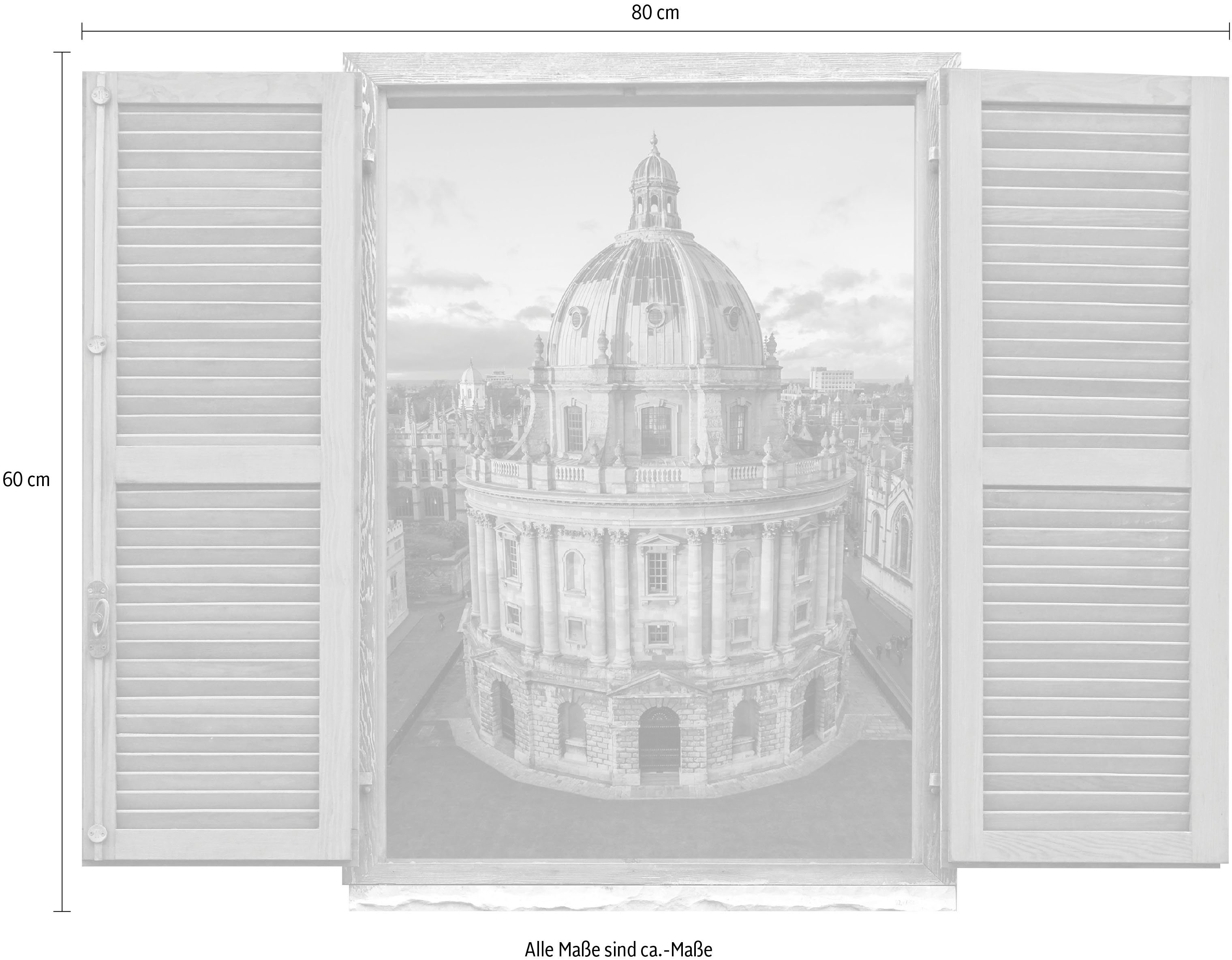 queence Wandfolie Paleis Muursticker, muurdecoratie, zelfklevend, 3D, raam (1 stuk)