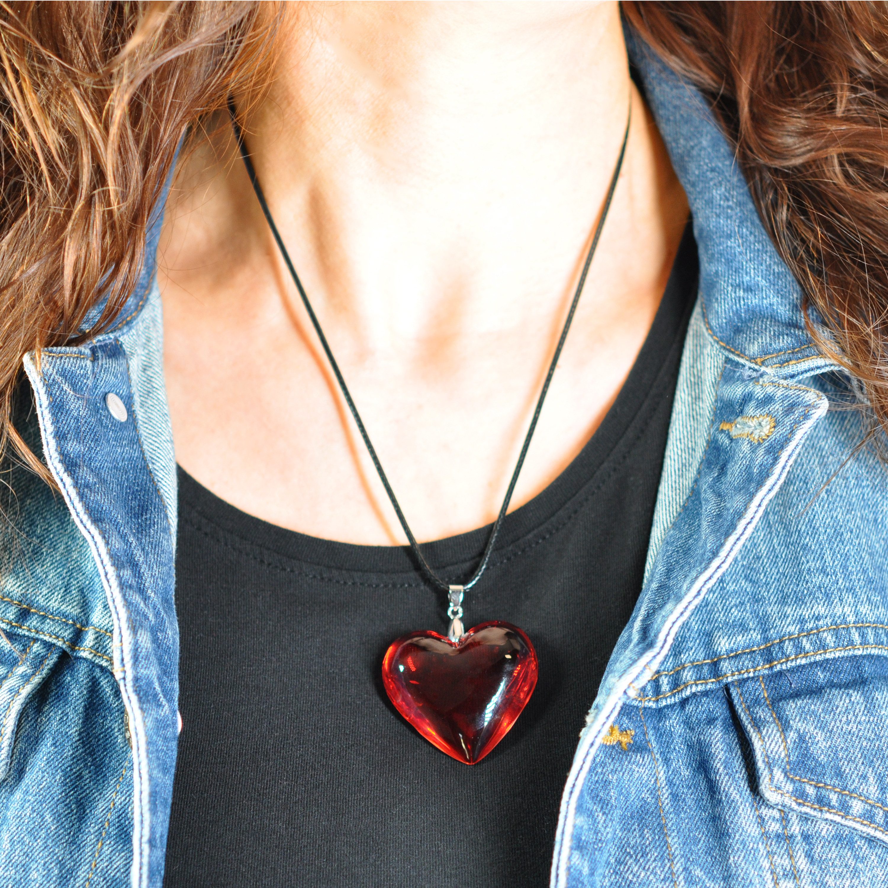 Firetti Hartketting Sieraden cadeau Transparant rood hart