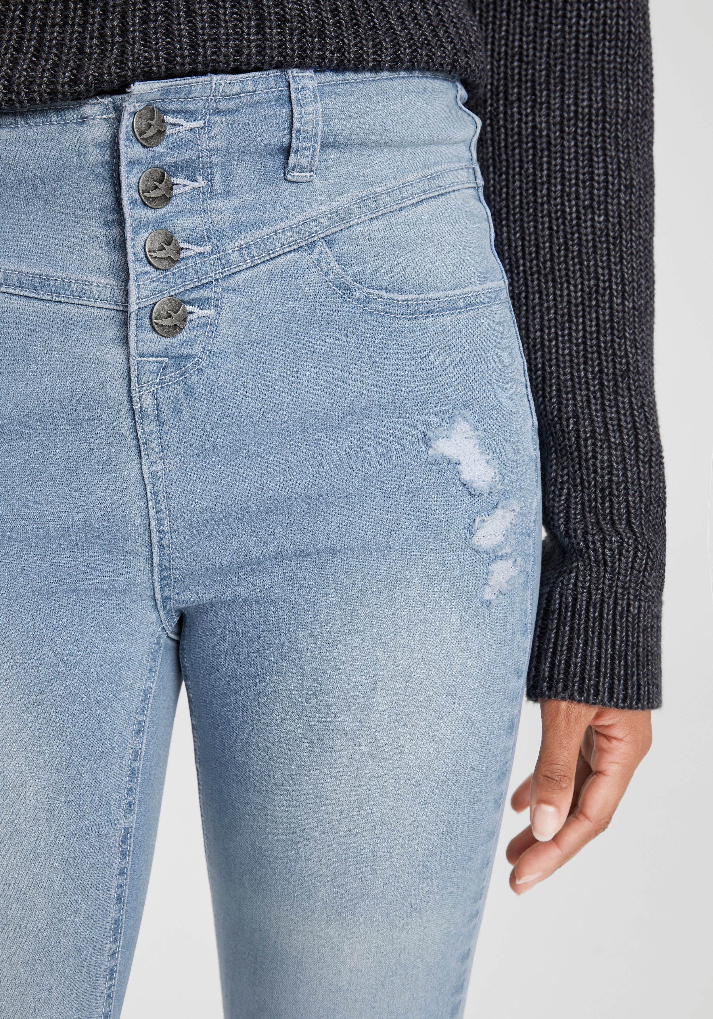 Arizona Skinny fit jeans Ultra Stretch hoge taille, enkel-lang, elastisch denim-materiaal