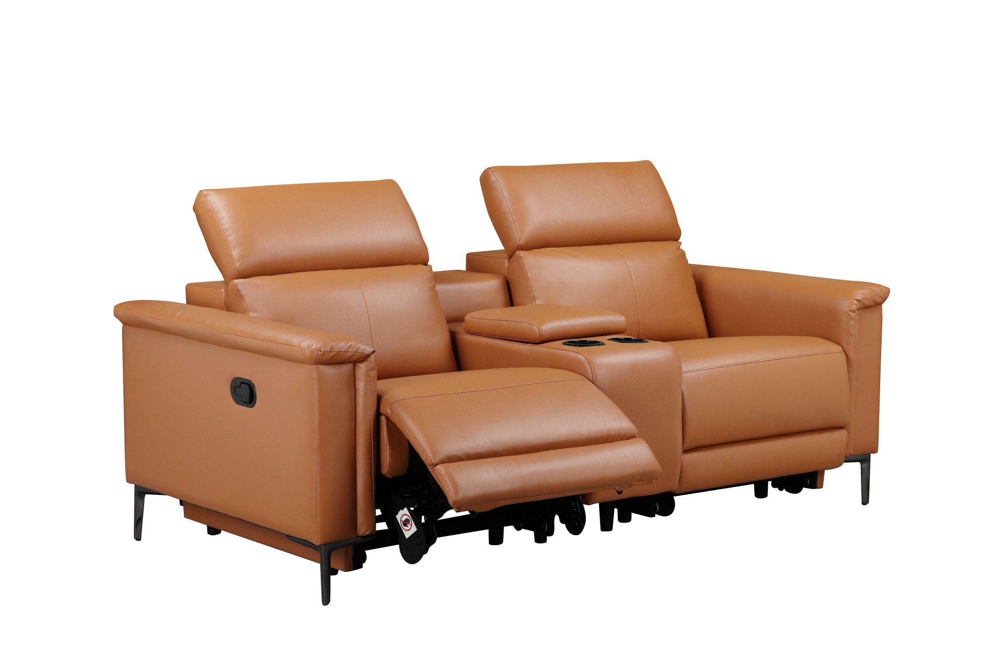 Places of Style 2-zitsbank Lund, 2-zits bioscoopbank, tv-fauteuil, multimedia-sofa, USB-A met elektrische of handmatige relaxfunctie, bekerhouder en opbergruimte