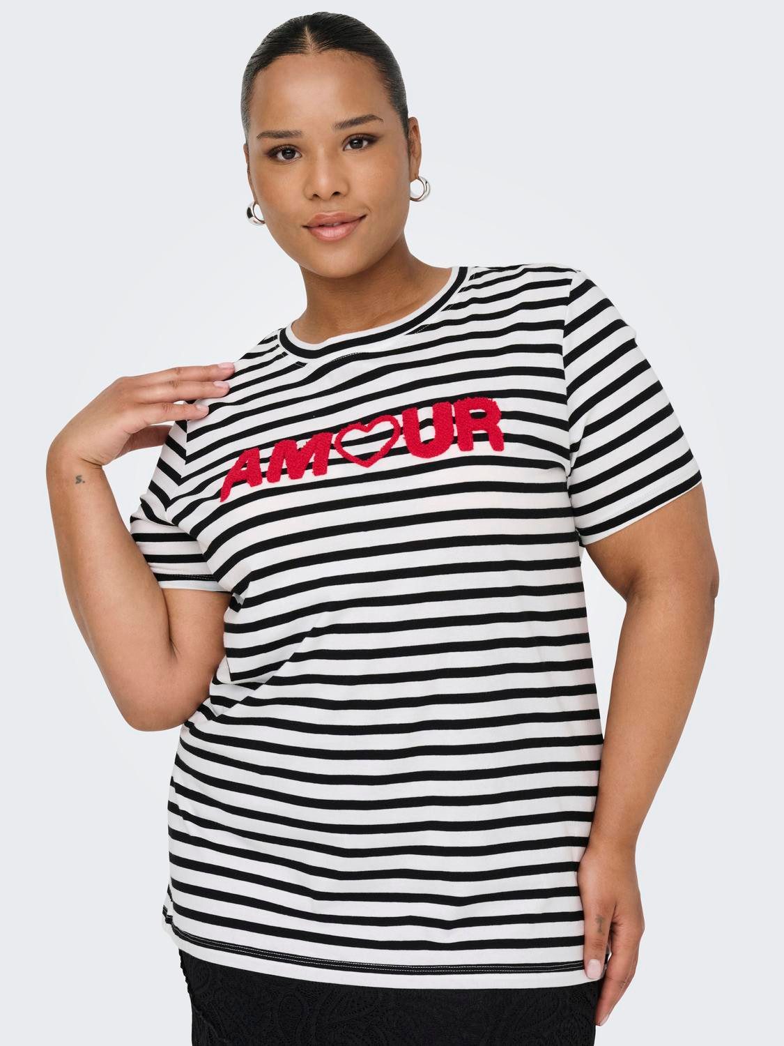 ONLY CARMAKOMA T-shirt CARKIKO LIFE S/S O-NECK TERRY TOP JRS