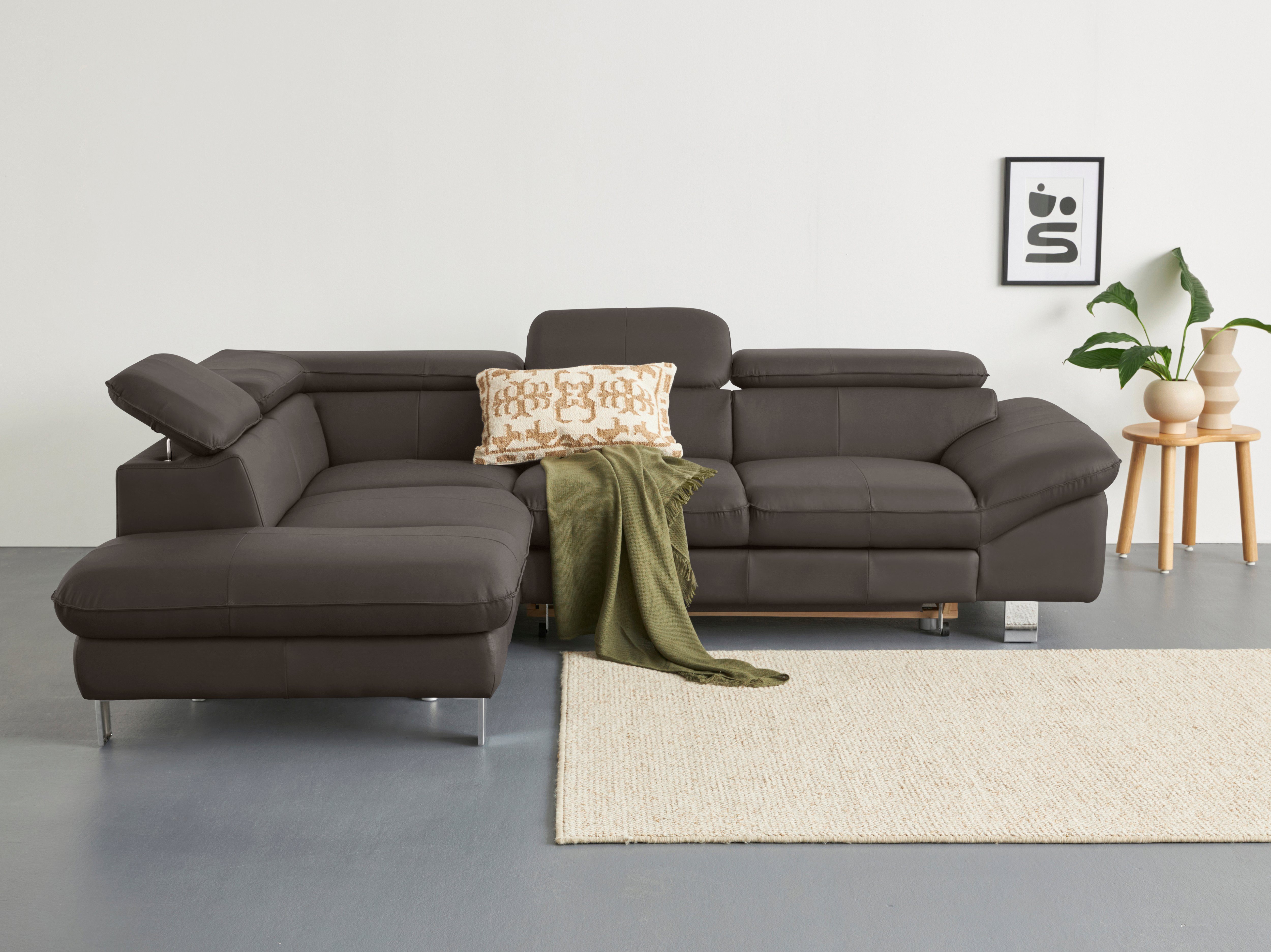 COTTA Hoekbank Driver L-vorm met verstelbaar hoofdeind, naar keuze met slaapfunctie & bedkist