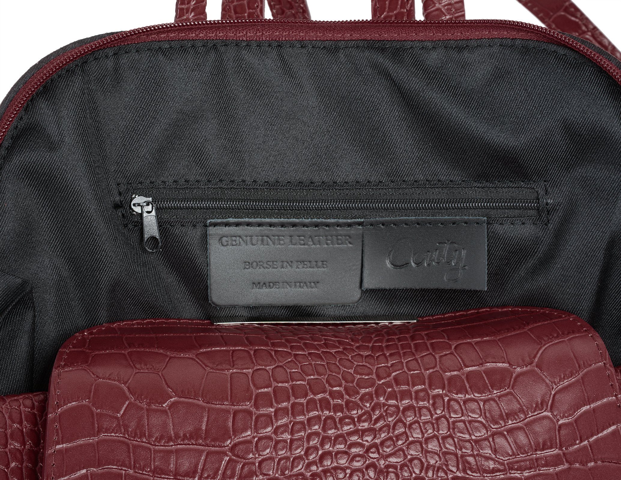 Cluty Rugzak echt leer, made in italy