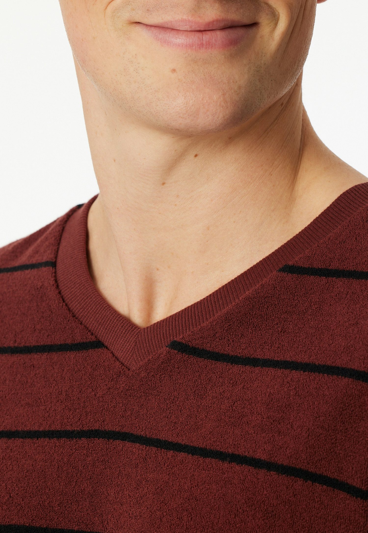 Schiesser Pyjama Casual Nightwear zijzakken, verwarmend, badstof, v-hals, lange mouw (2-delig)