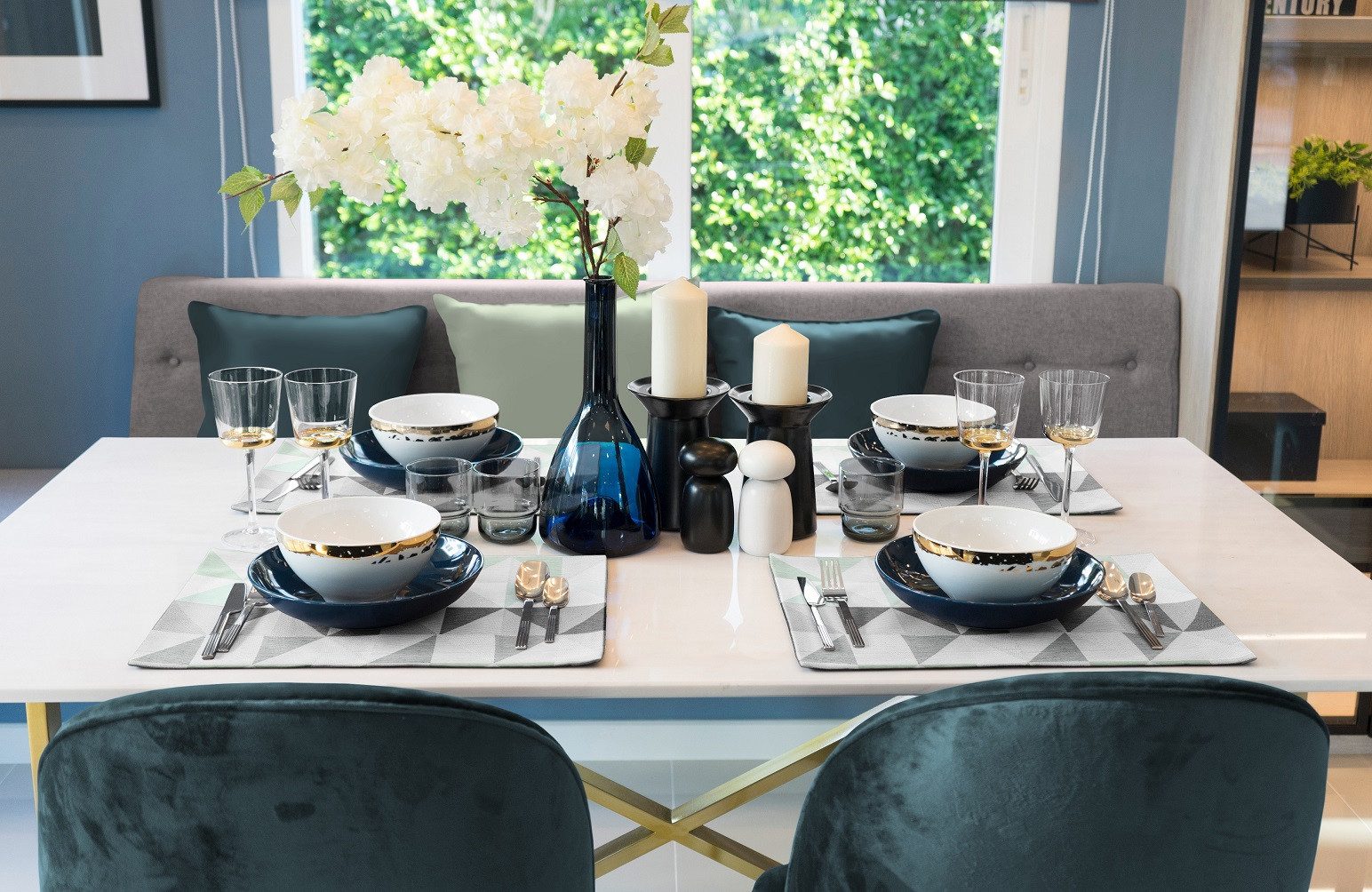Wirth Set placemats BERLARE (set, 2 stuks) tafelkleden maat 1 (2x 40x35 cm) groen
