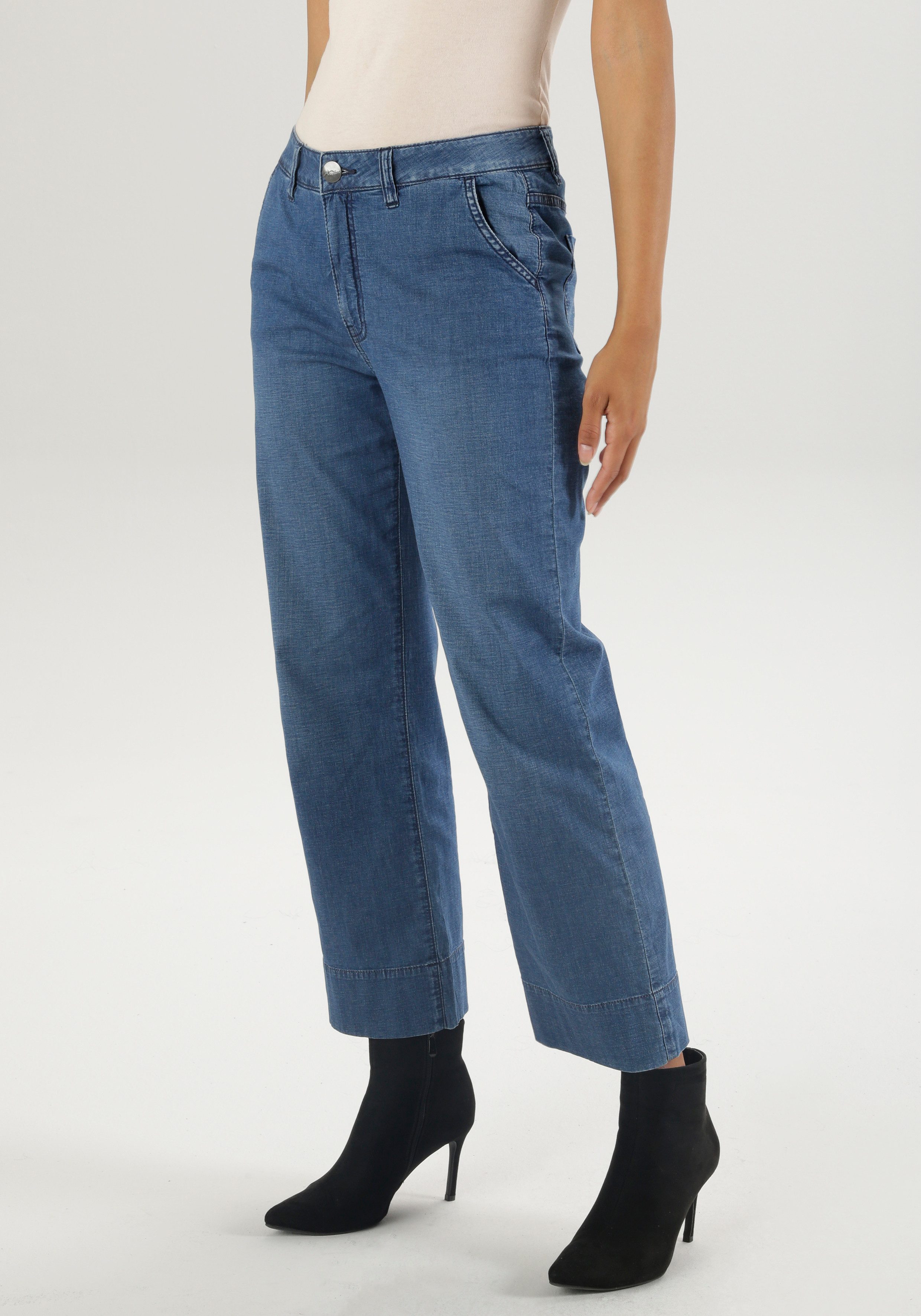 Aniston SELECTED Straight jeans met brede pijpen, reguliere taille