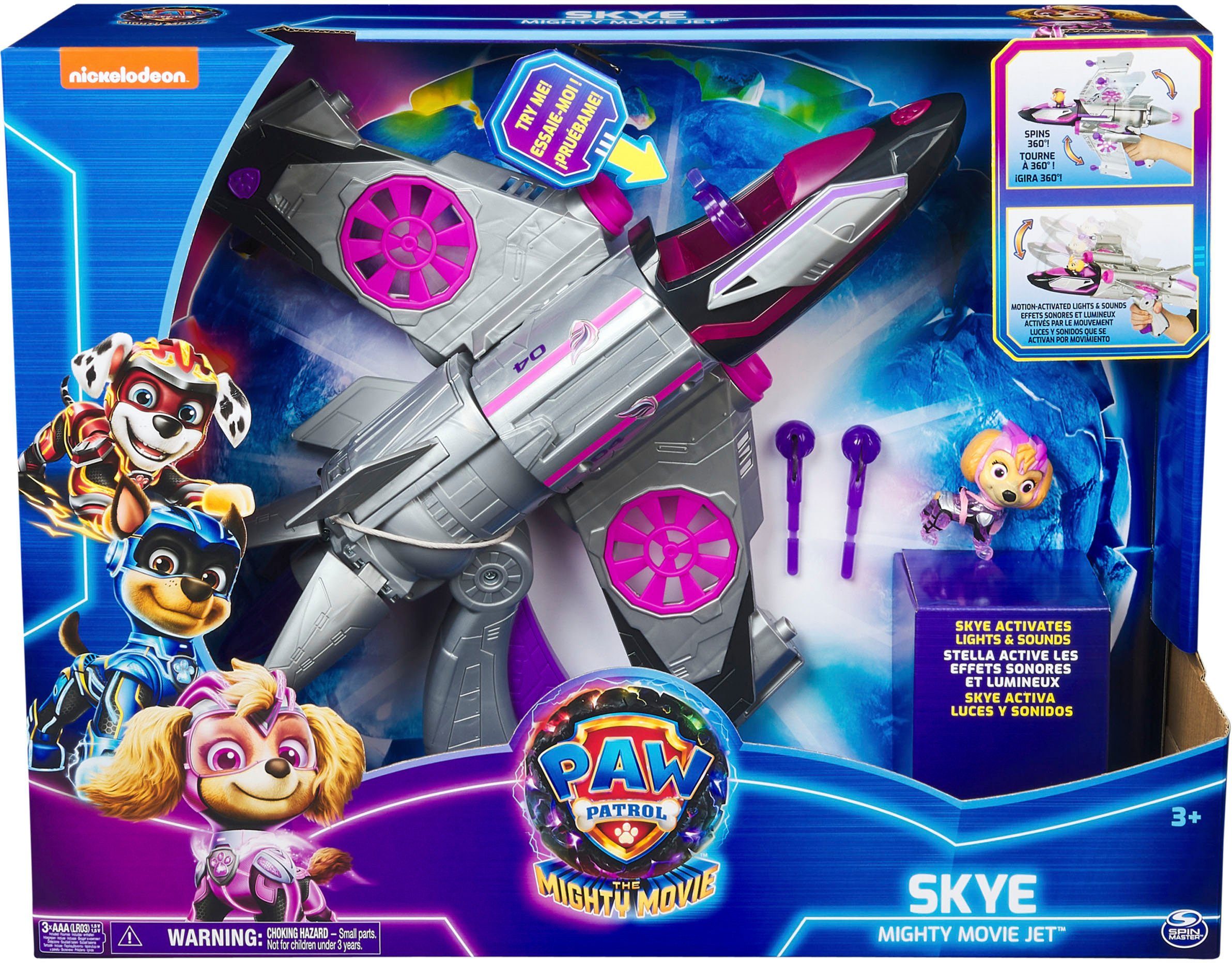 Spin Master Speelgoed vliegtuig Paw Patrol - Movie II - Skyes Deluxe Jet-Flieger inclusief skye figuur, met licht- en geluidseffect