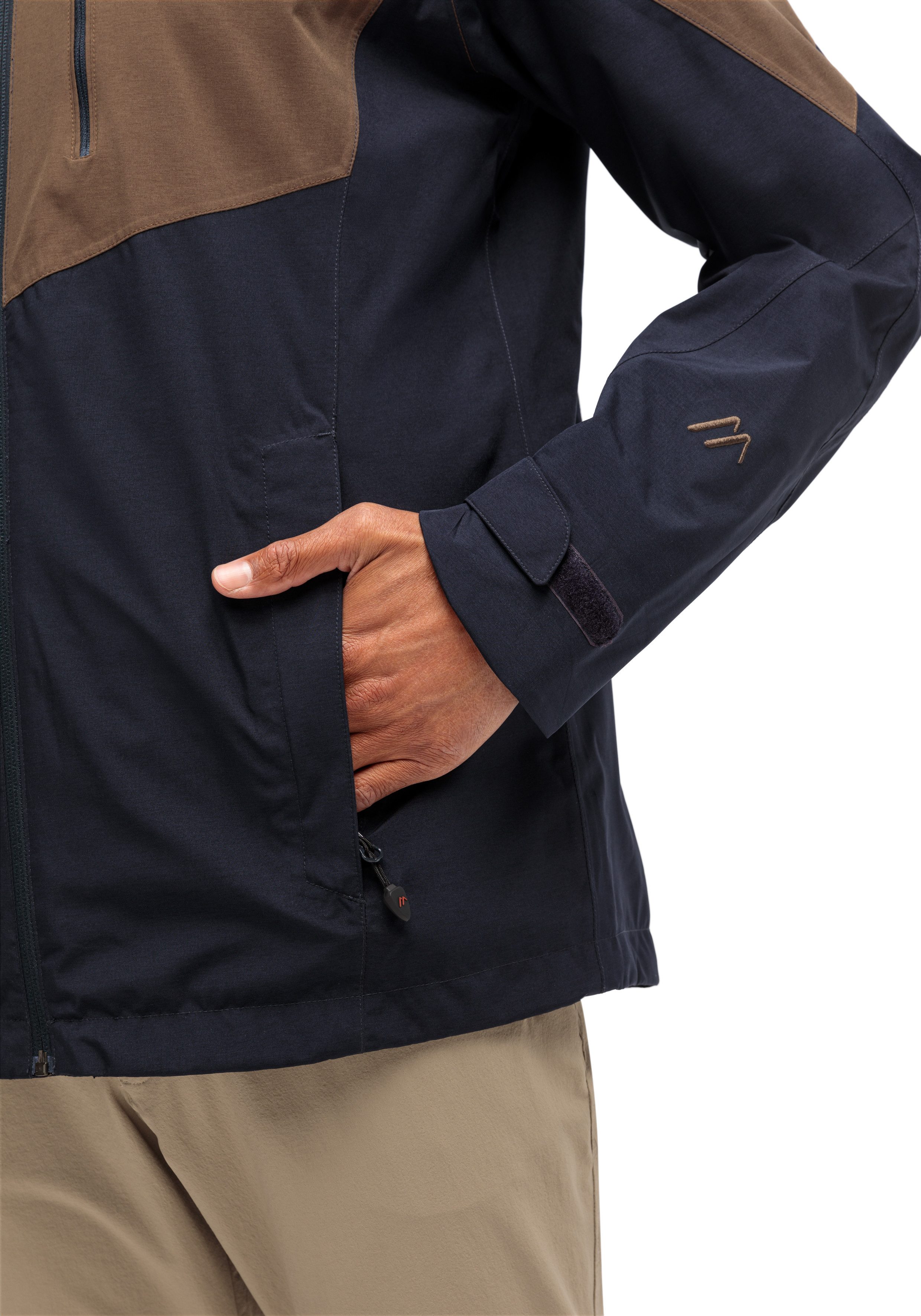Maier Sports Outdoorjack Halny rec M Heren functionele jas, waterdichte regenjas met capuchon, wandeljas