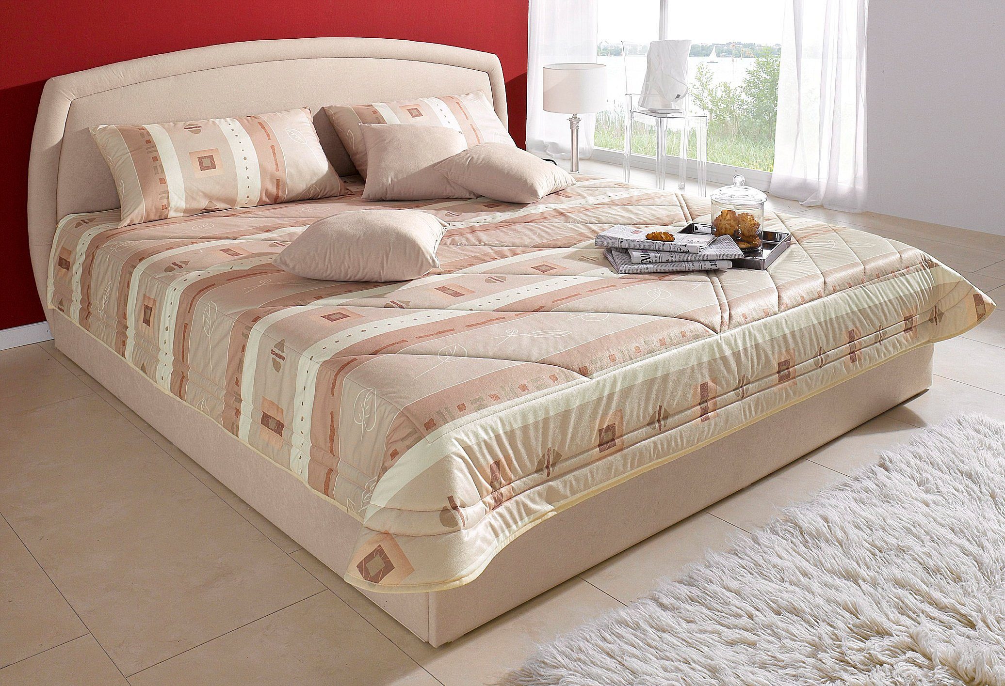 Westfalia Polsterbetten Gestoffeerd bed met bedkist bedden maat 182 cm x 212 cm x 42 cm beige
