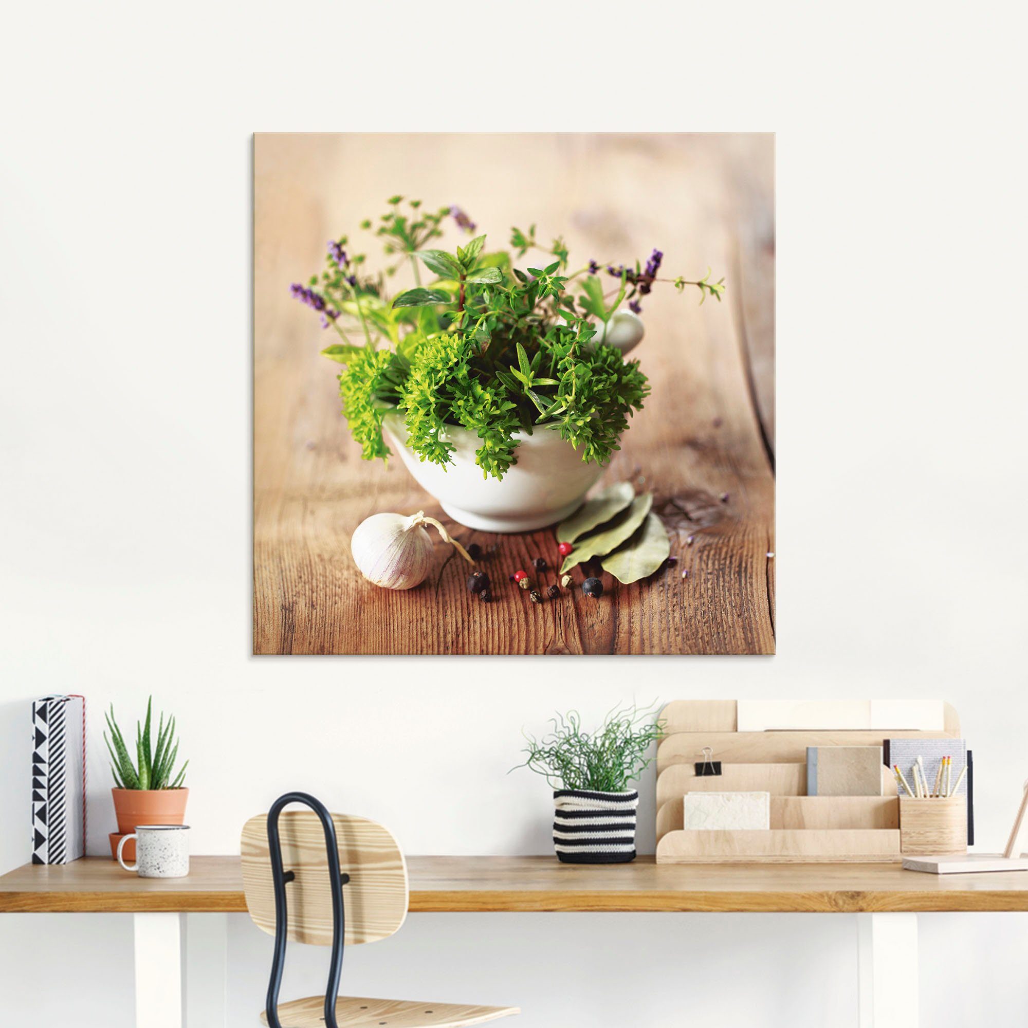 Artland Print op glas Verschillende kruiden - keuken