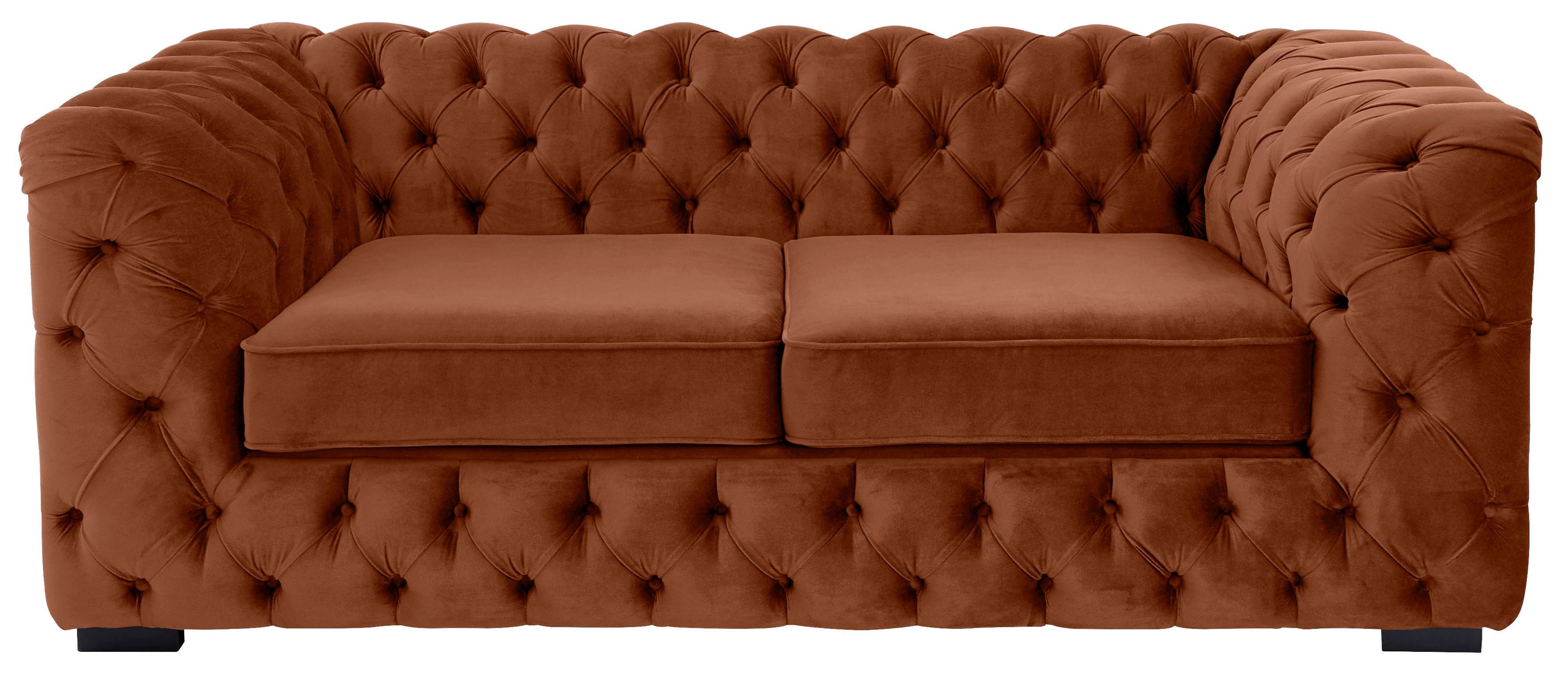 Guido Maria Kretschmer Home&Living Chesterfield-bank Kalina met klassieke chesterfield-capitonnage oranje, chesterfield banken