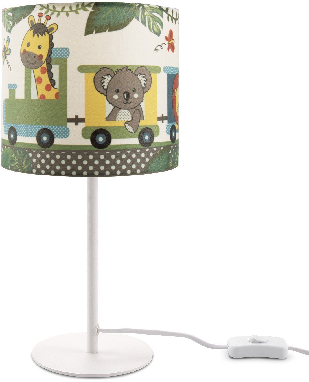 Paco Home Tafellamp Diamond 635 Kinderlamp LED kinderkamer lamp trek met dieren, tafellamp E14