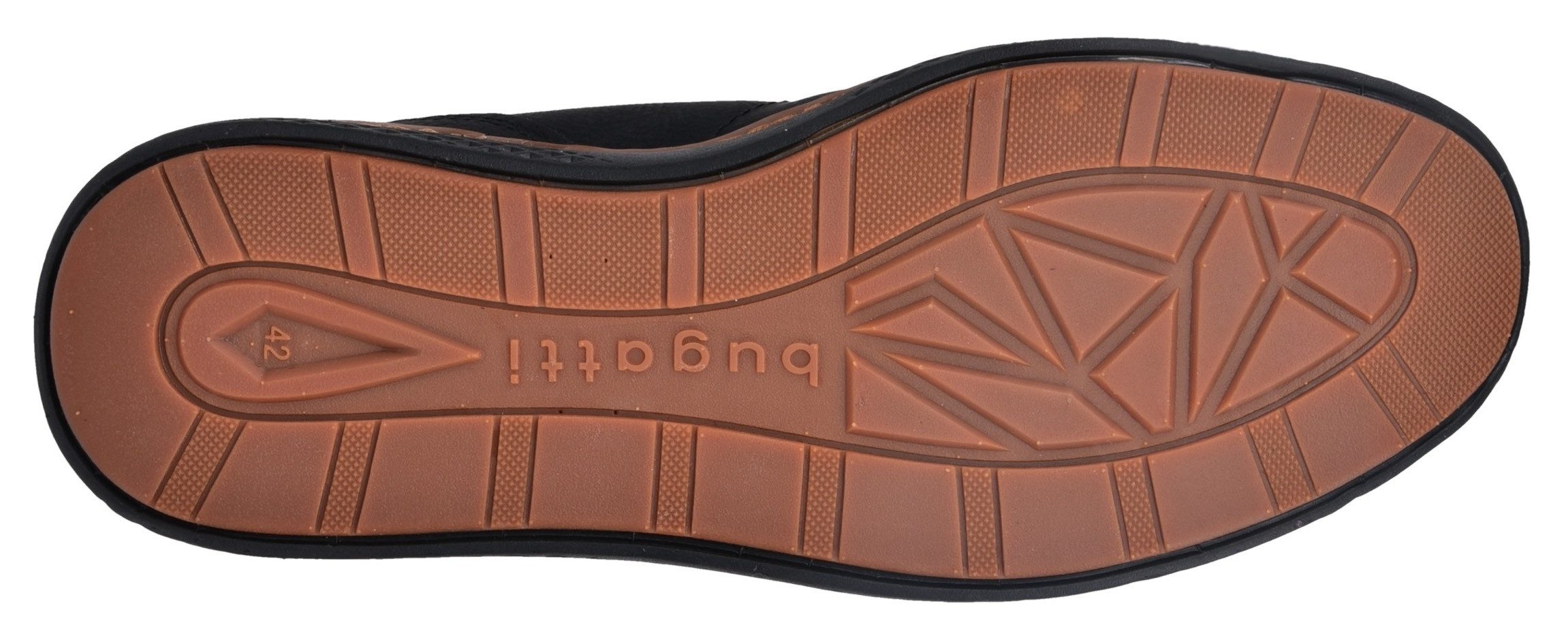 Bugatti Veterschoenen , vrijetijdsschoen, lage schoen, veterschoen met contrasterende afwerking op de hiel