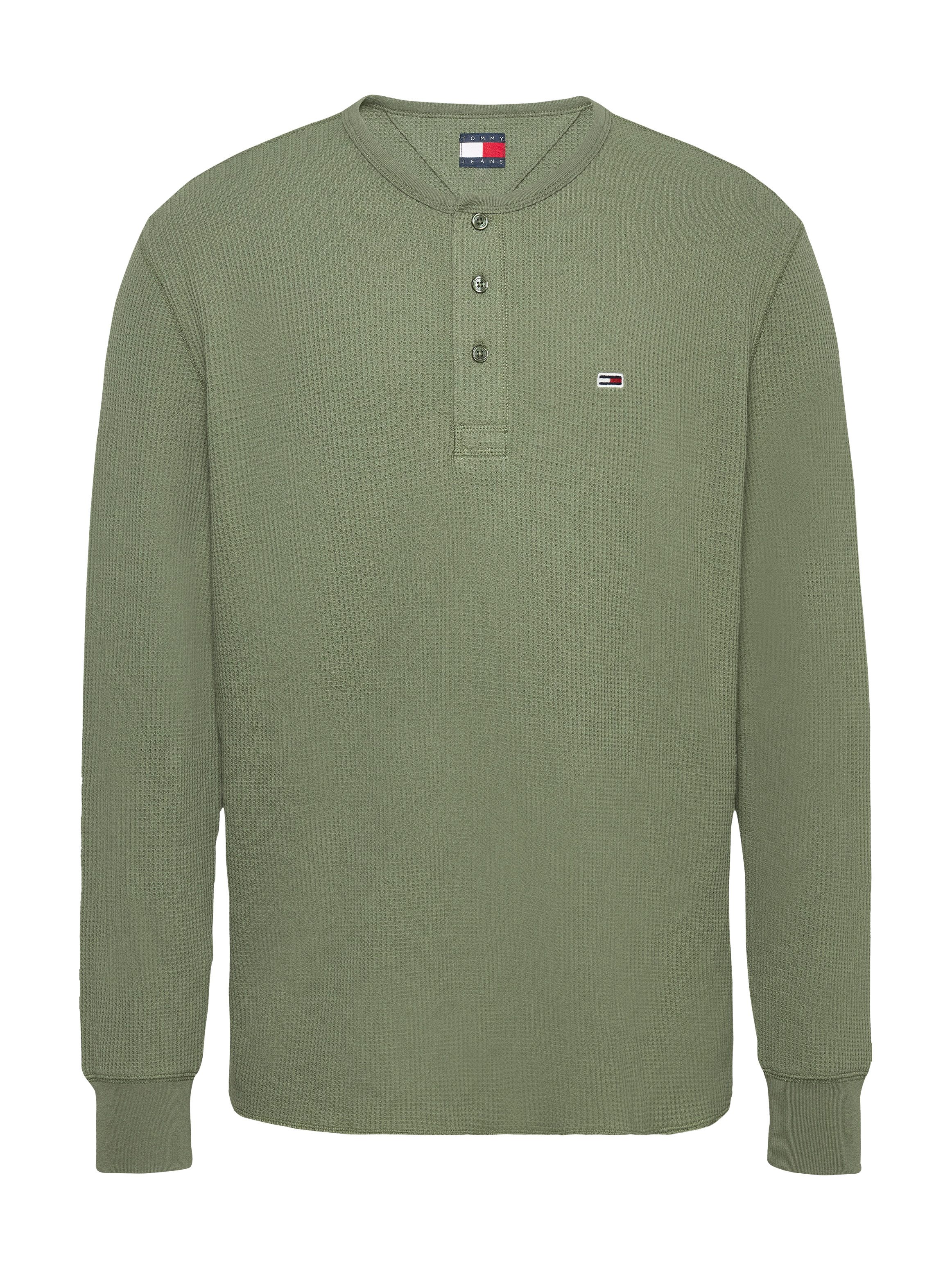 TOMMY JEANS Henleyshirt TJM REG WAFFLE HENLEY LS TEE