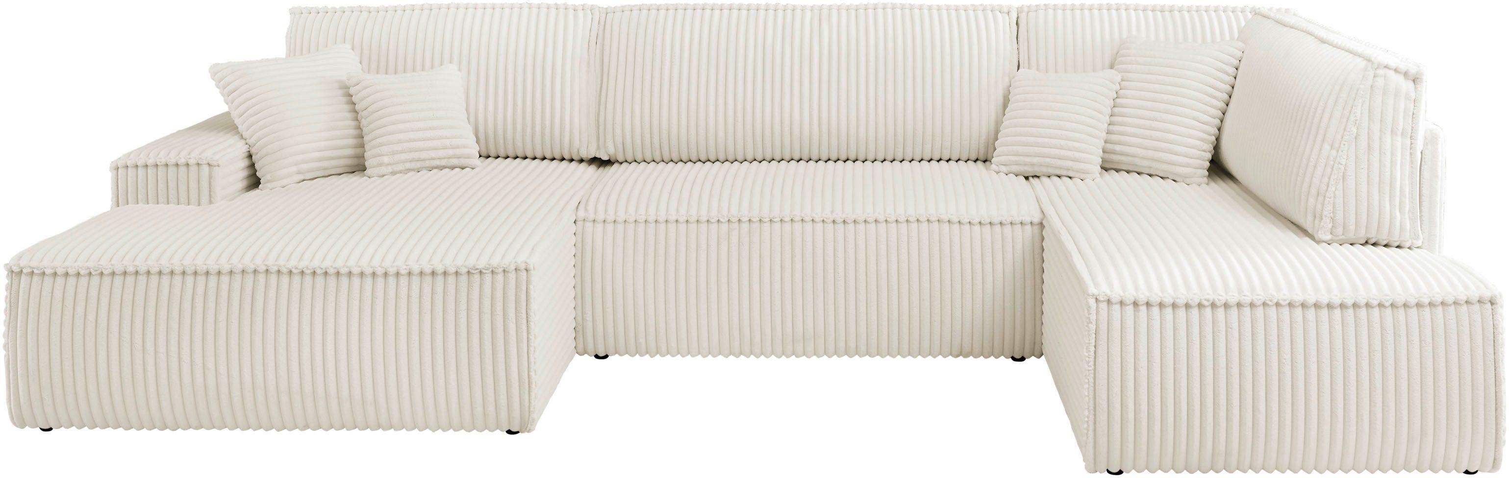 andas Zithoek FINNLEY U-model XXL 329 cm, bedbank, slaapfunctie m. bedkist
