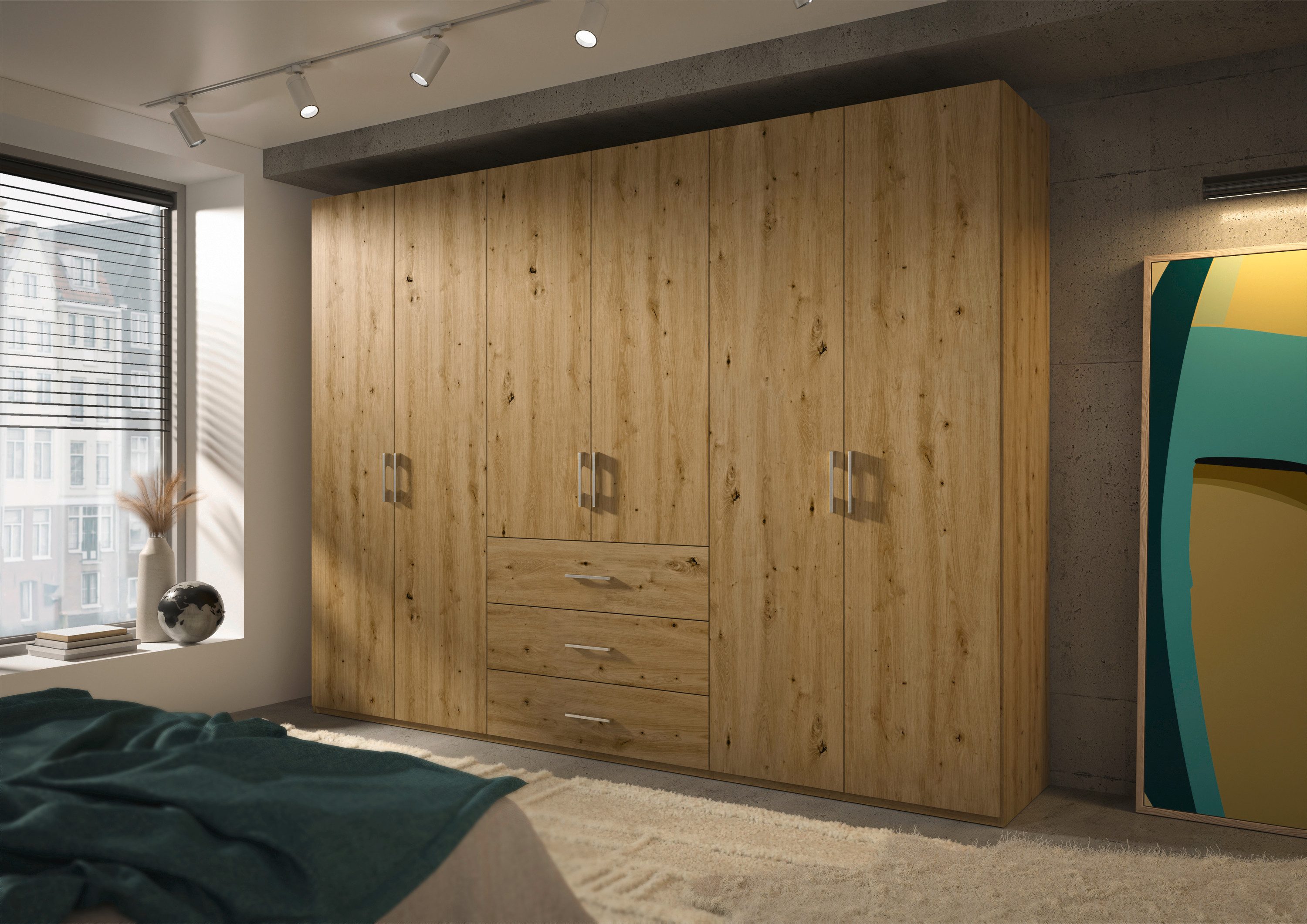 set one by Musterring Draaideurkast Henderson met 3 lades, inclusief legplanken en kledingstangen