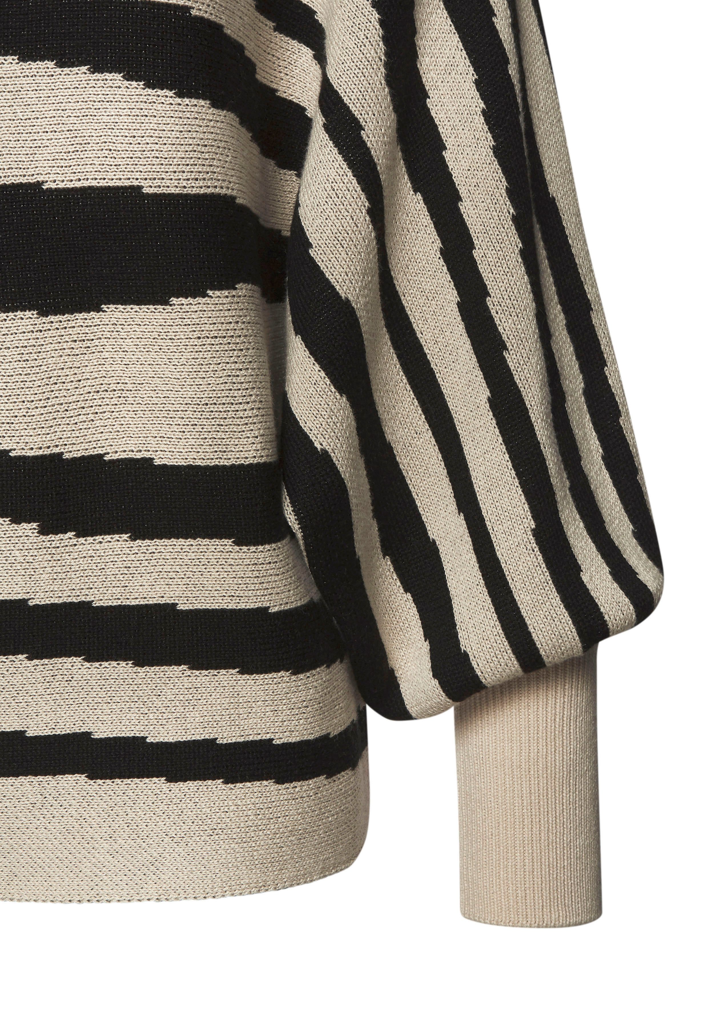 Lascana Gebreide trui met zebrapatroon, jacquard trui, vleermuismouwen, modieus