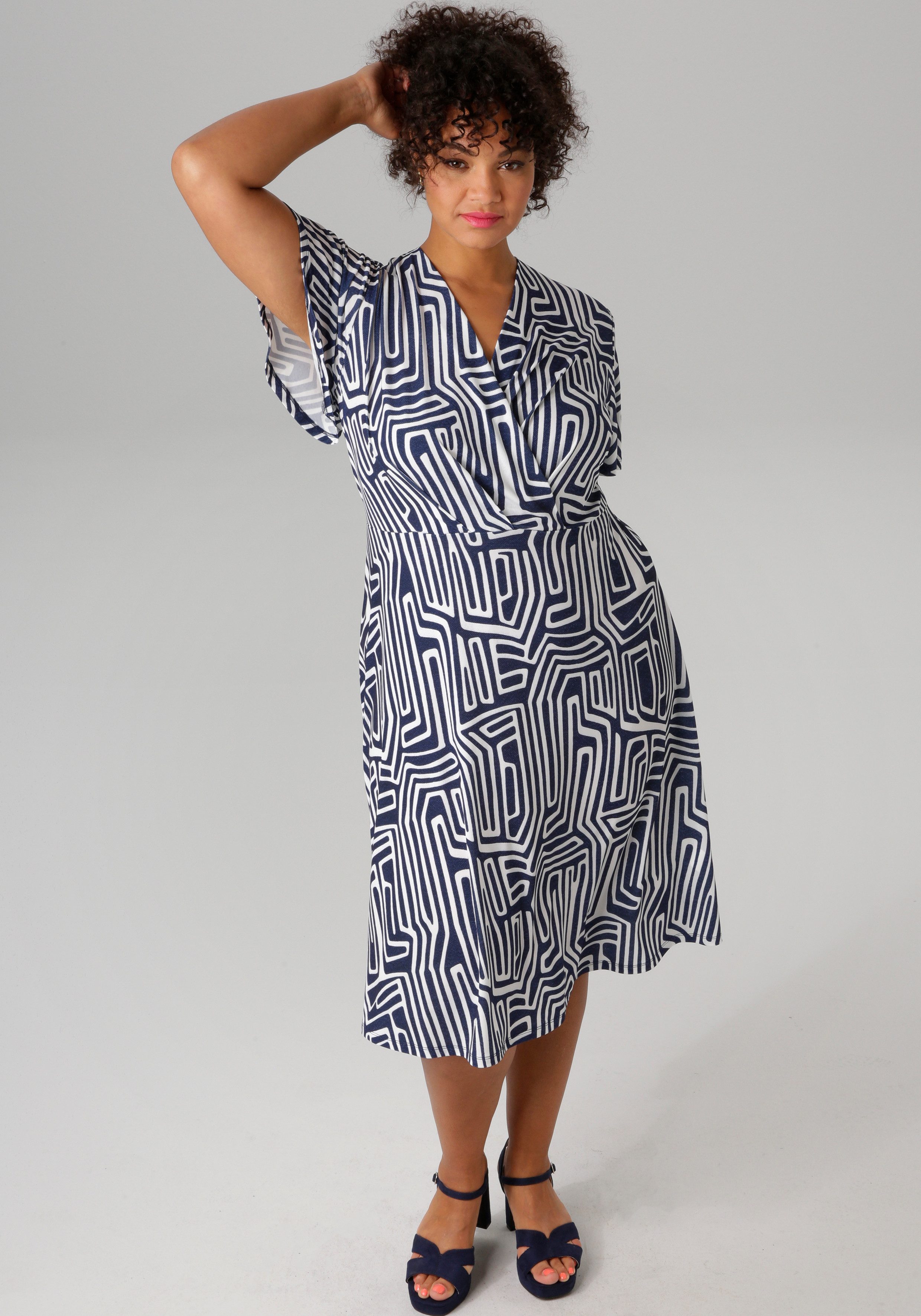 Aniston PLUS Jerseyjurk met v-hals in wikkel-look - nieuwe collectie