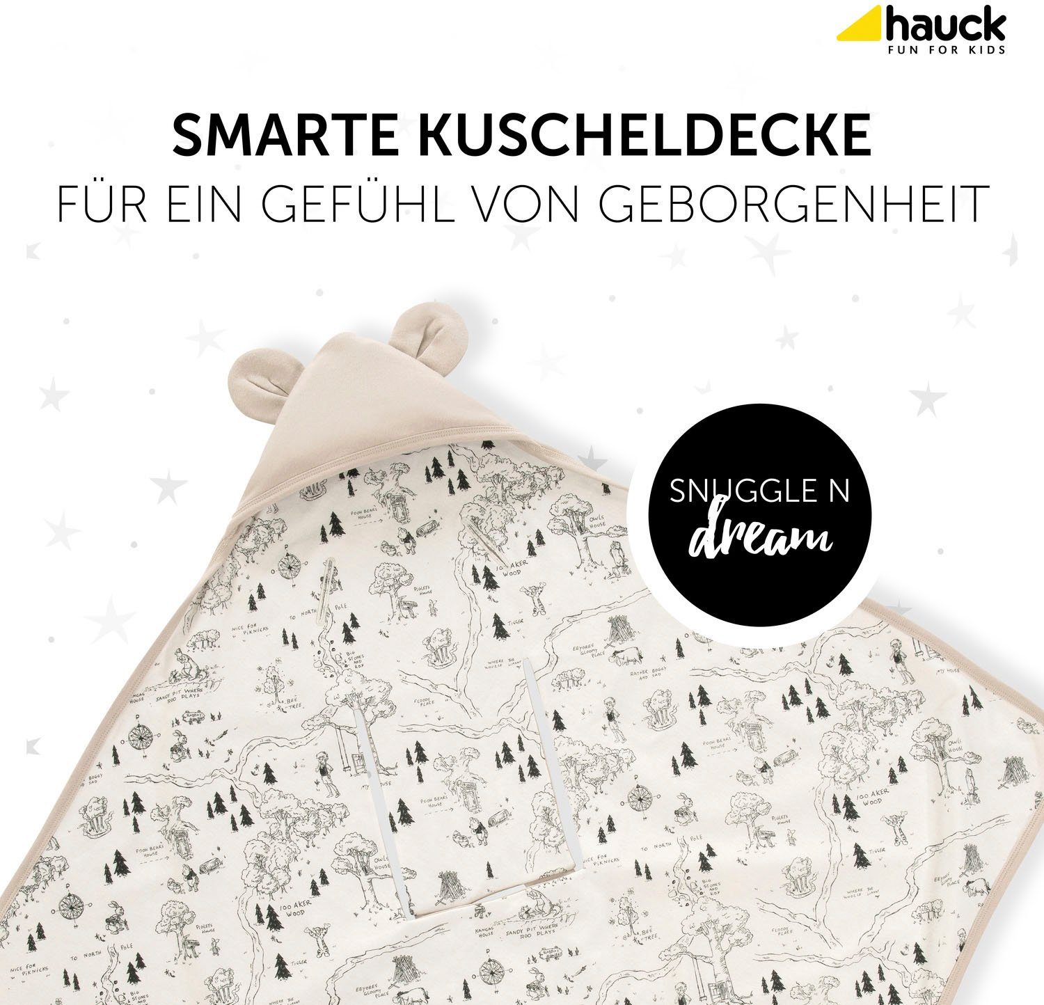 Hauck Babydeken Baby Inslapdeken, Snuggle N Dream Winnie the Pooh beige