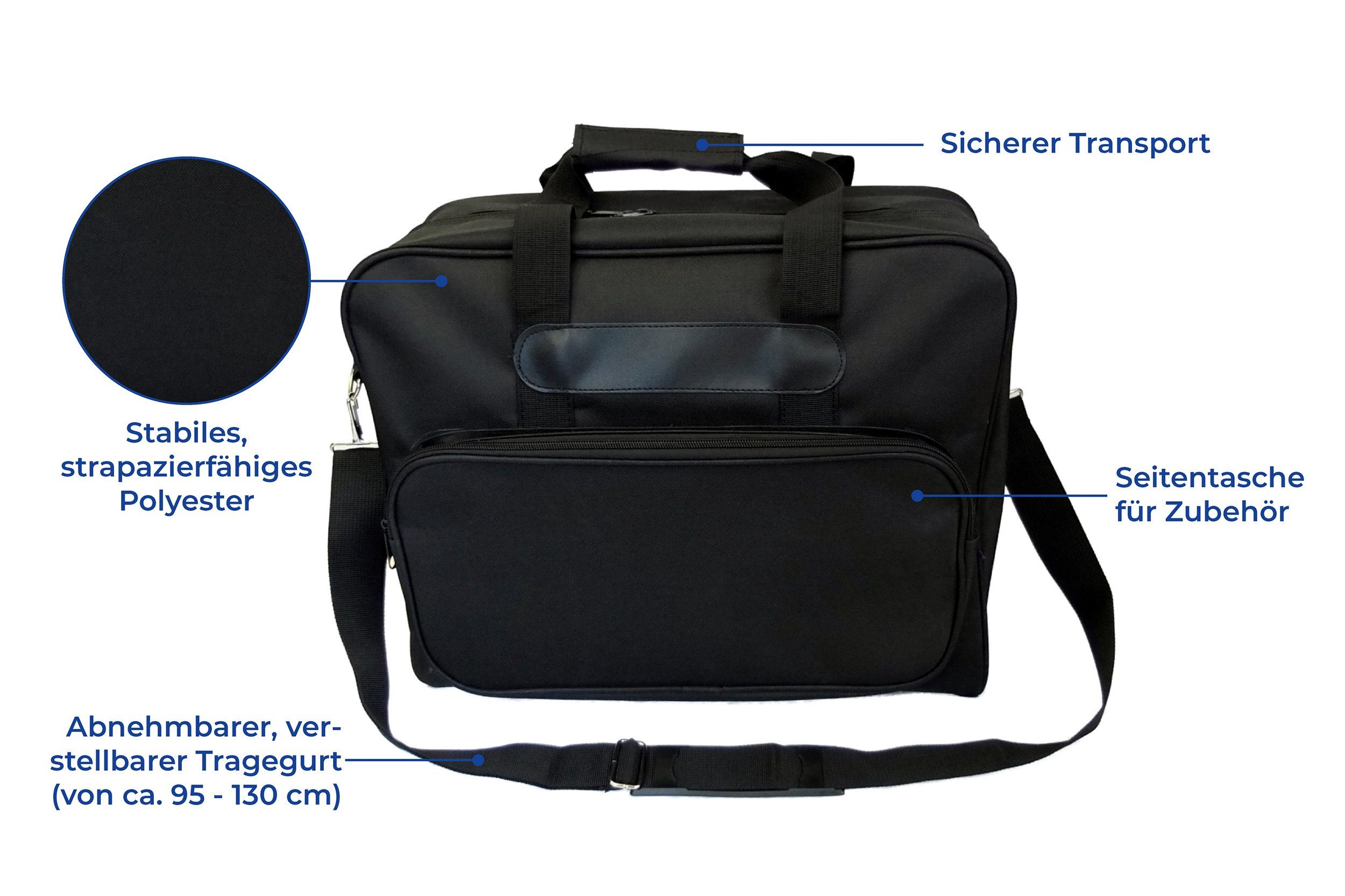 Maximex Naaimachinetas Zwart, 100% polyester