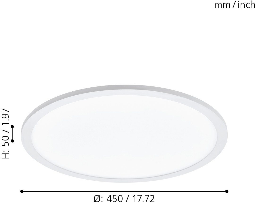 EGLO Plafondlamp SARSINA-A Bediening via afstandsbediening, nachtlicht (1 stuk)
