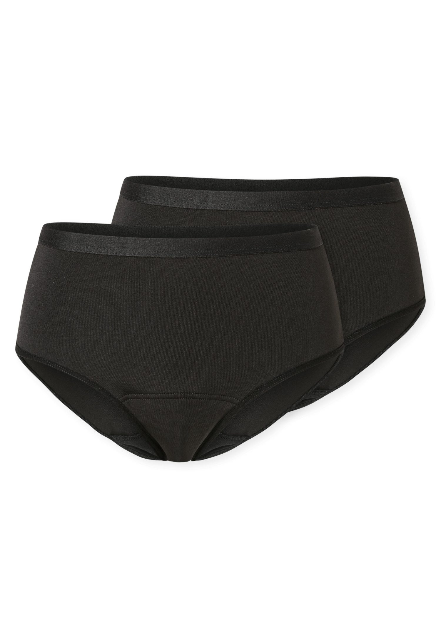 Schiesser Menstruatieslip Secret Care Betrouwbare bescherming tot 12 uur - met lekbescherming (Set van 2) dames slips maat 46/48 zwart