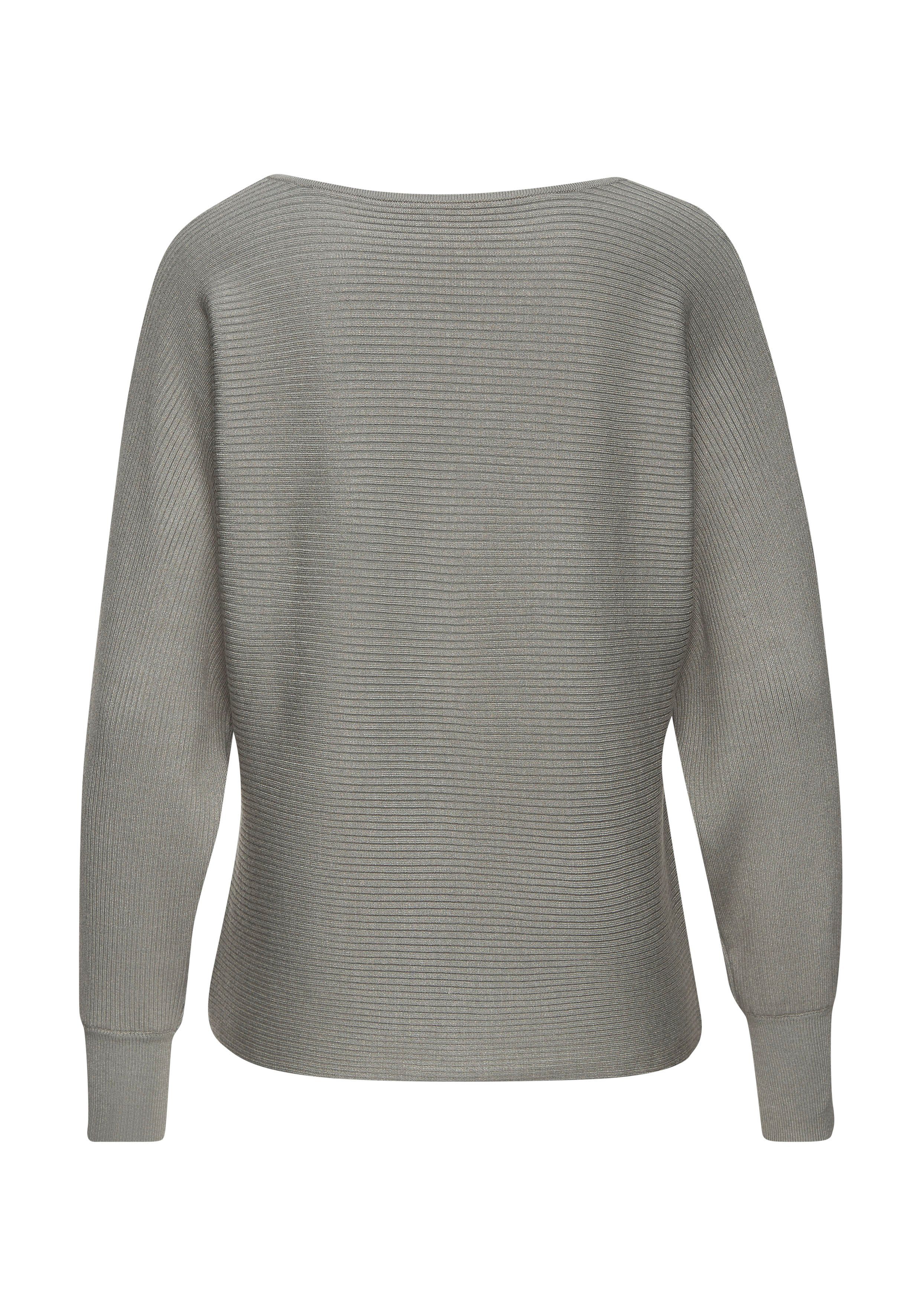 Vivance Gebreide trui met u-boot halslijn, vleermuismouwen, strepenlook, oversized