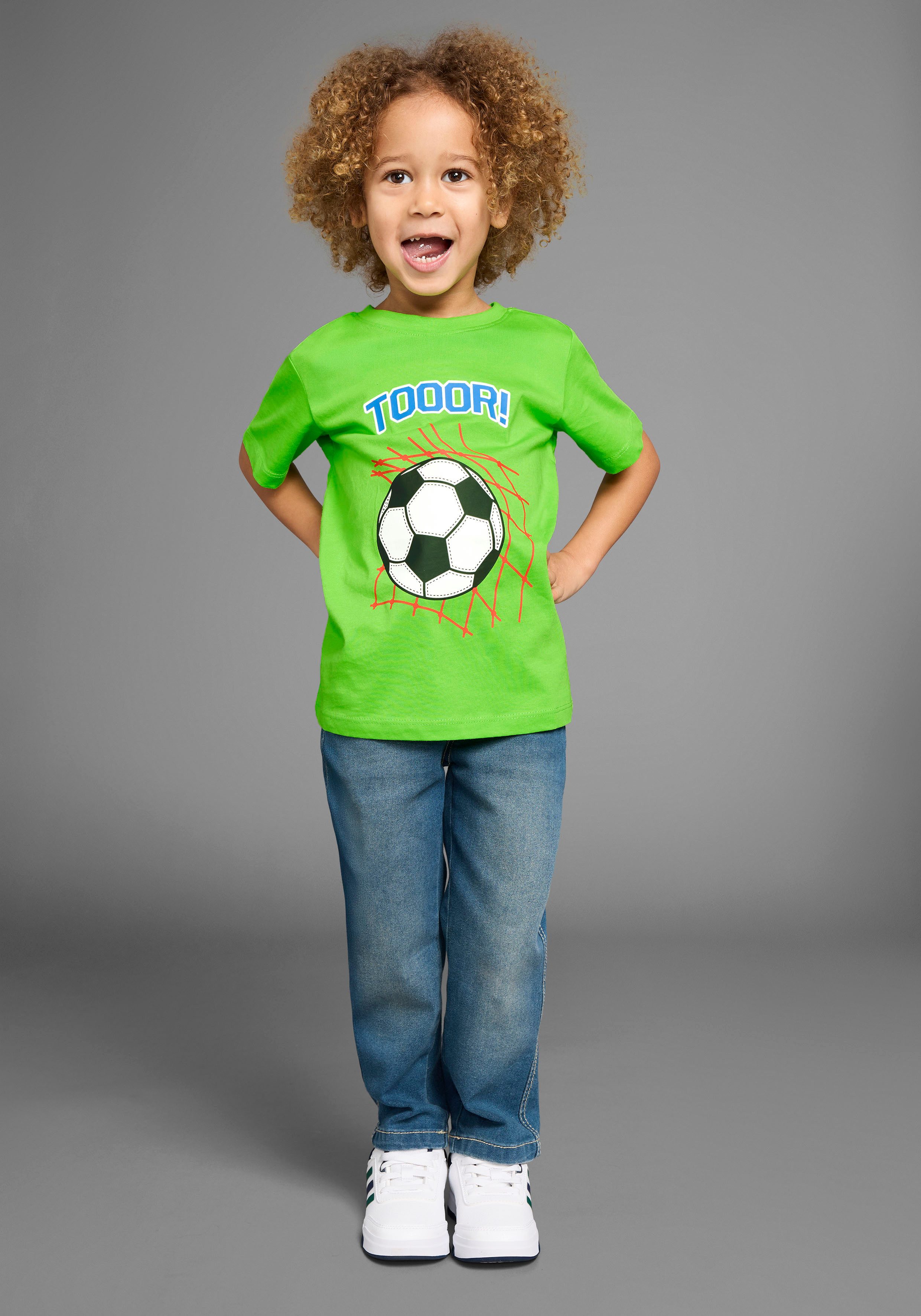 KIDSWORLD T-shirt Voetbal-print: TOOOR Korte mouwen, basic pasvorm, met statements/slogans