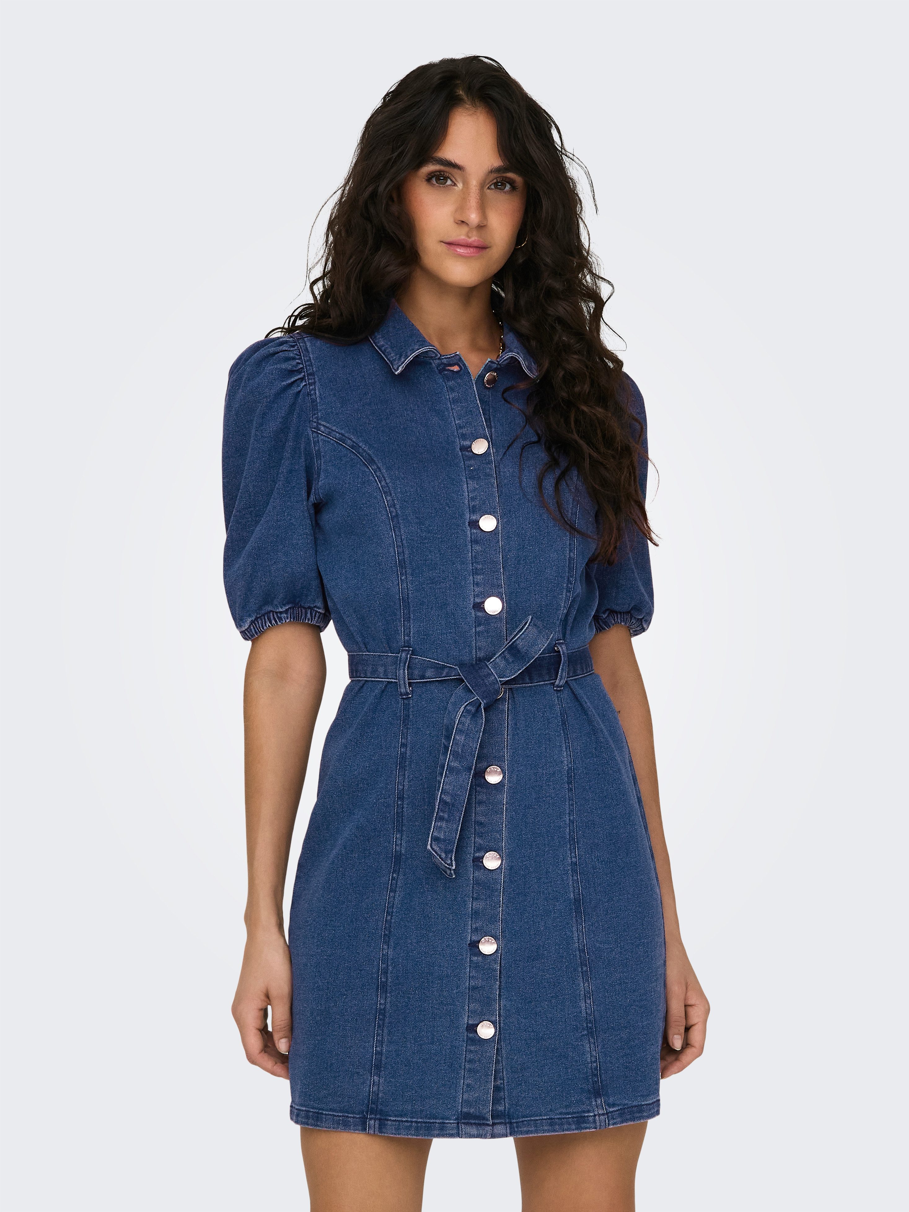 Only Jeans jurk ONLVIBBE SS BELT DNM DRESS NOOS