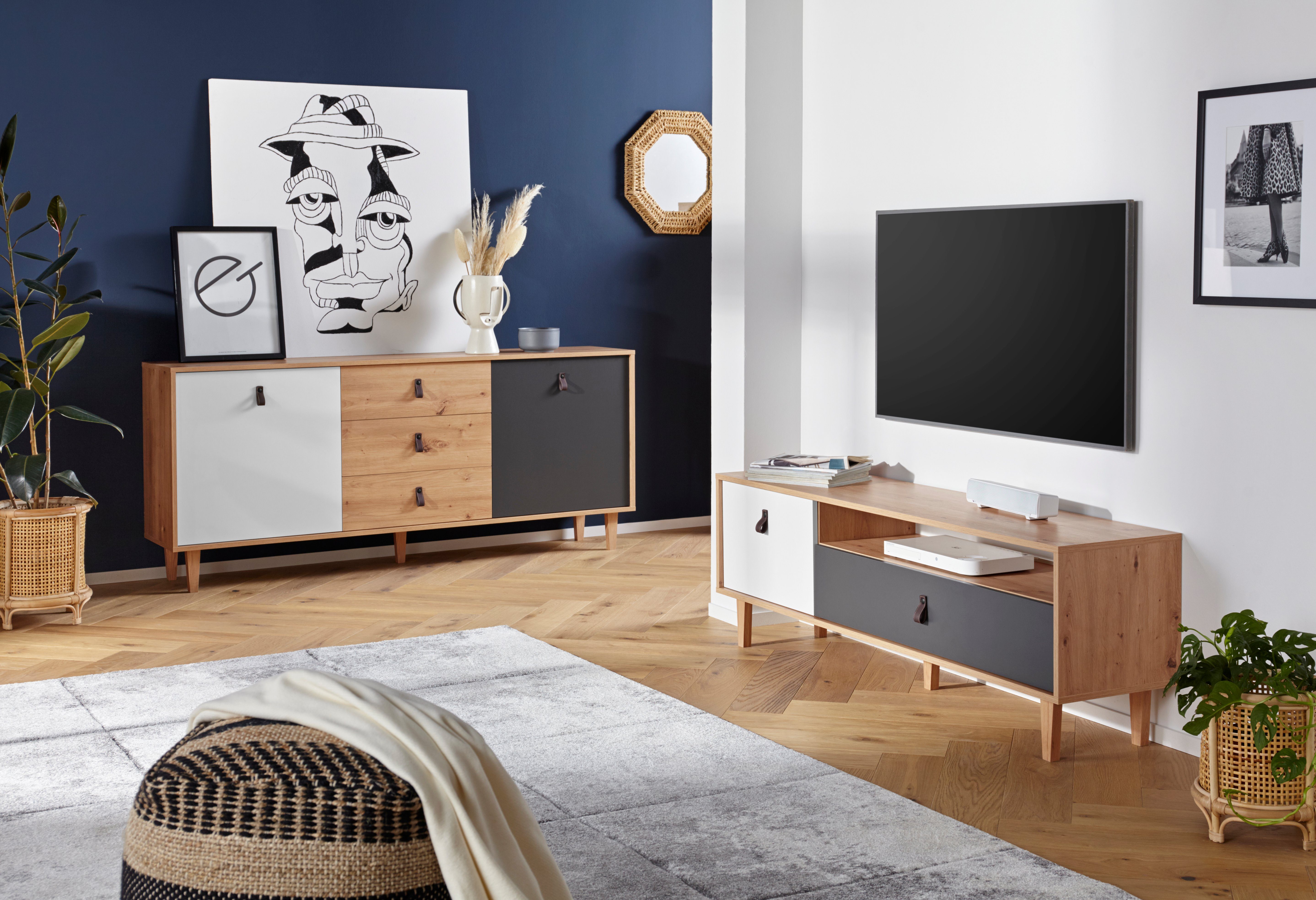 Homexperts Dressoir BRISTOL , breedte 120 cm of 180 cm, met massieve eiken poten