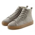 elbsand laarsjes sneakers hightop met vetersluiting van zacht leer in casual look grijs