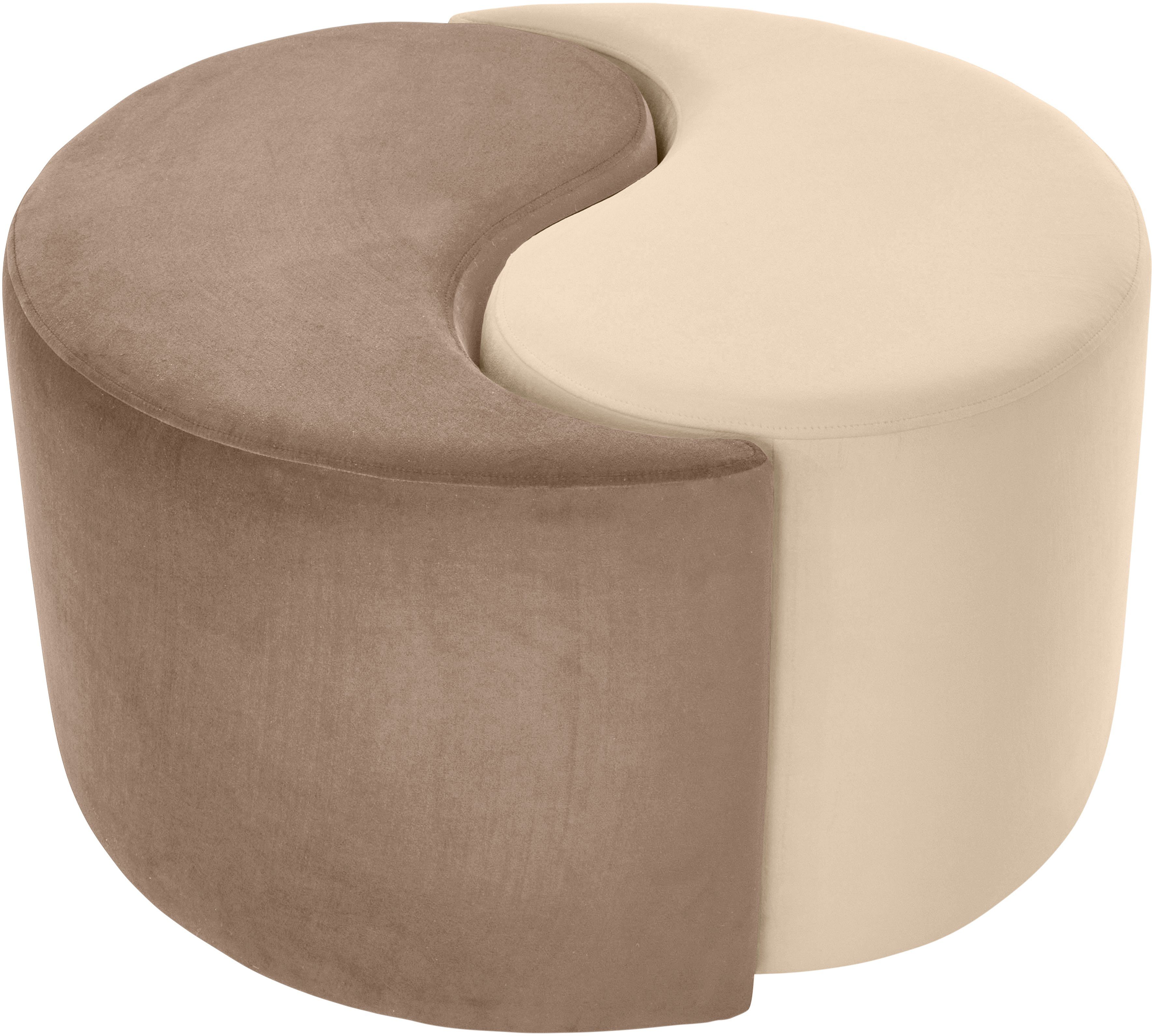 Home affaire Hocker Yin&Yang diameter 82 cm 2-delig, afzonderlijk plaatsbaar of yin-yang-look