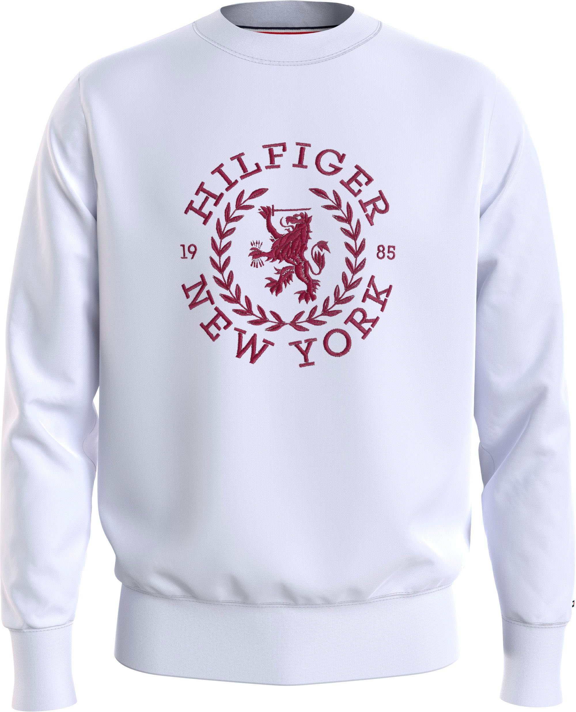 Tommy Hilfiger Katoenen sweatshirt met contrastembleem White Heren