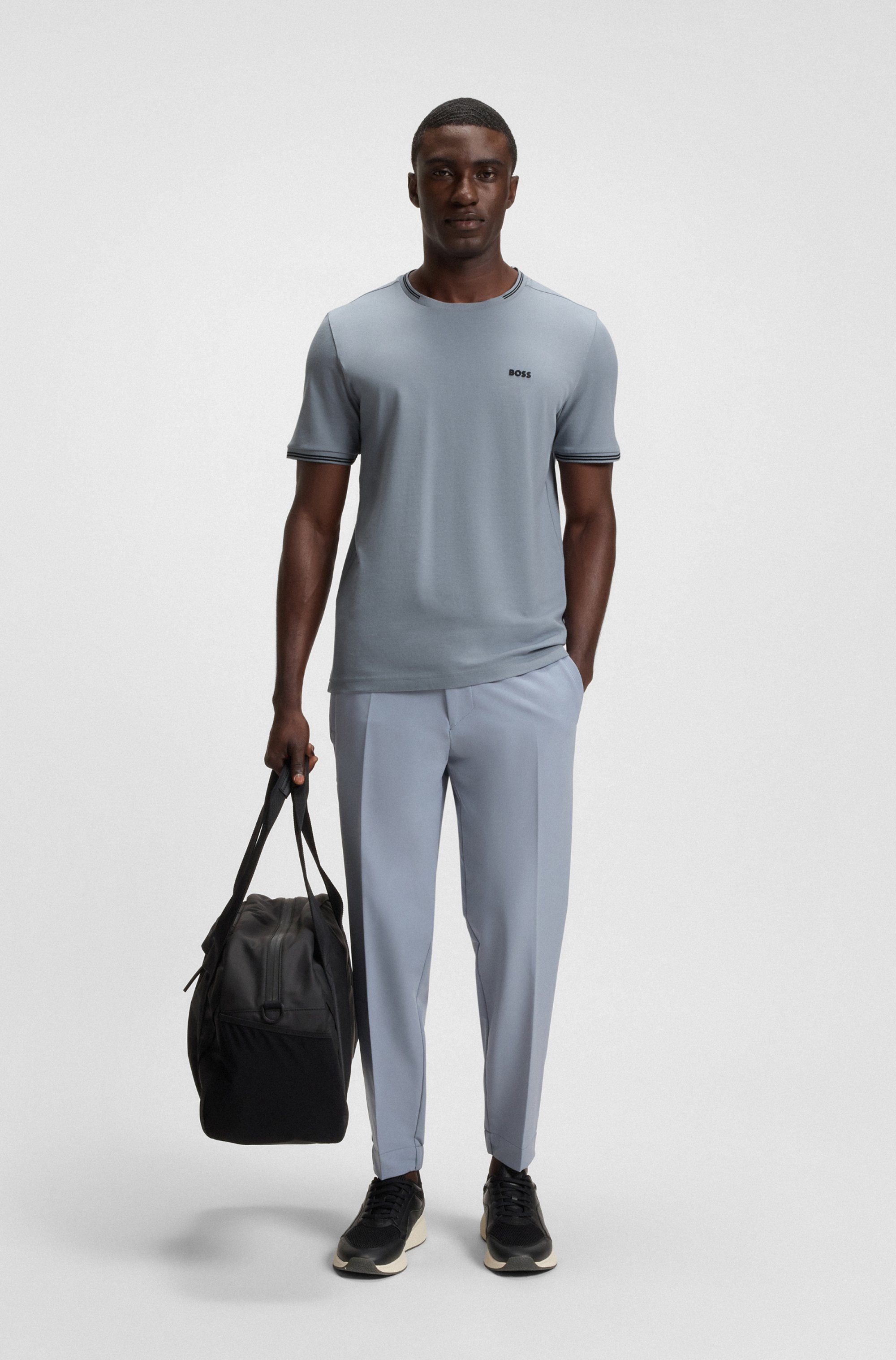 BOSS GREEN T-shirt Taul met contrasterende streepdetails