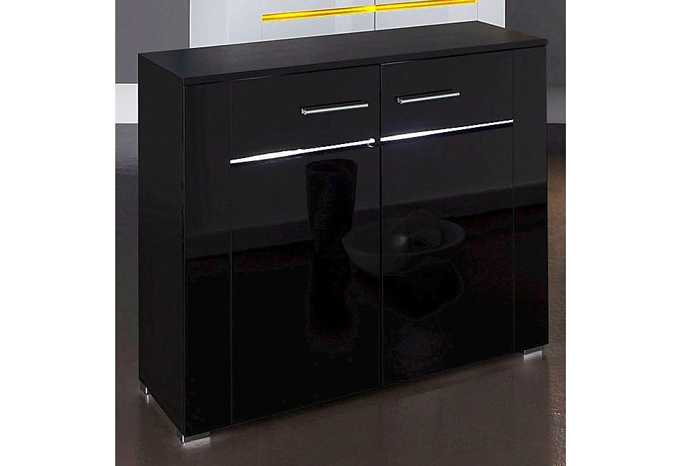 Höltkemeyer Dressoir Flame Breedte 90-130 cm dressoirs zwart
