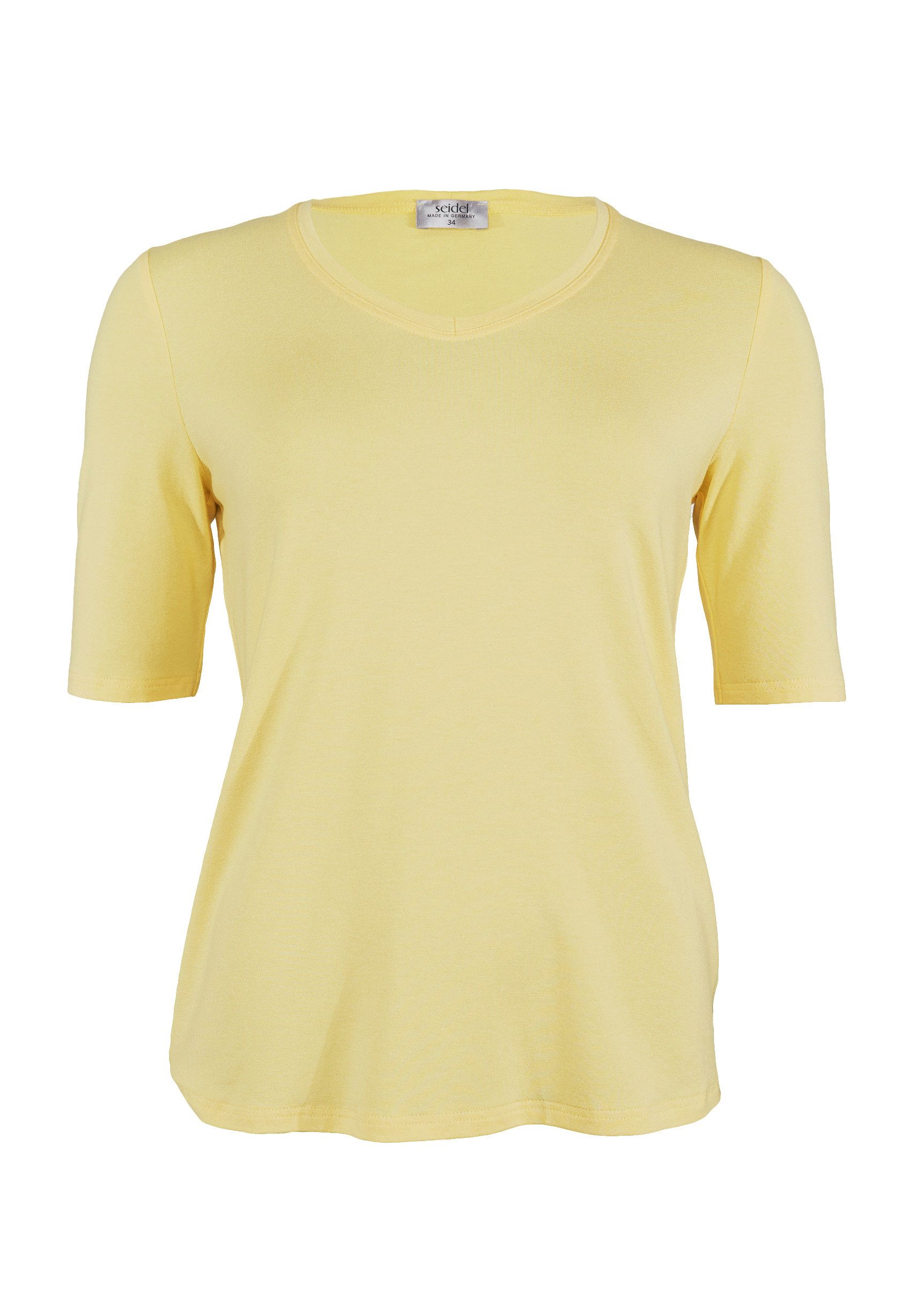 Seidel Moden Shirt met V-hals met halve mouwen van zacht materiaal, made in germany