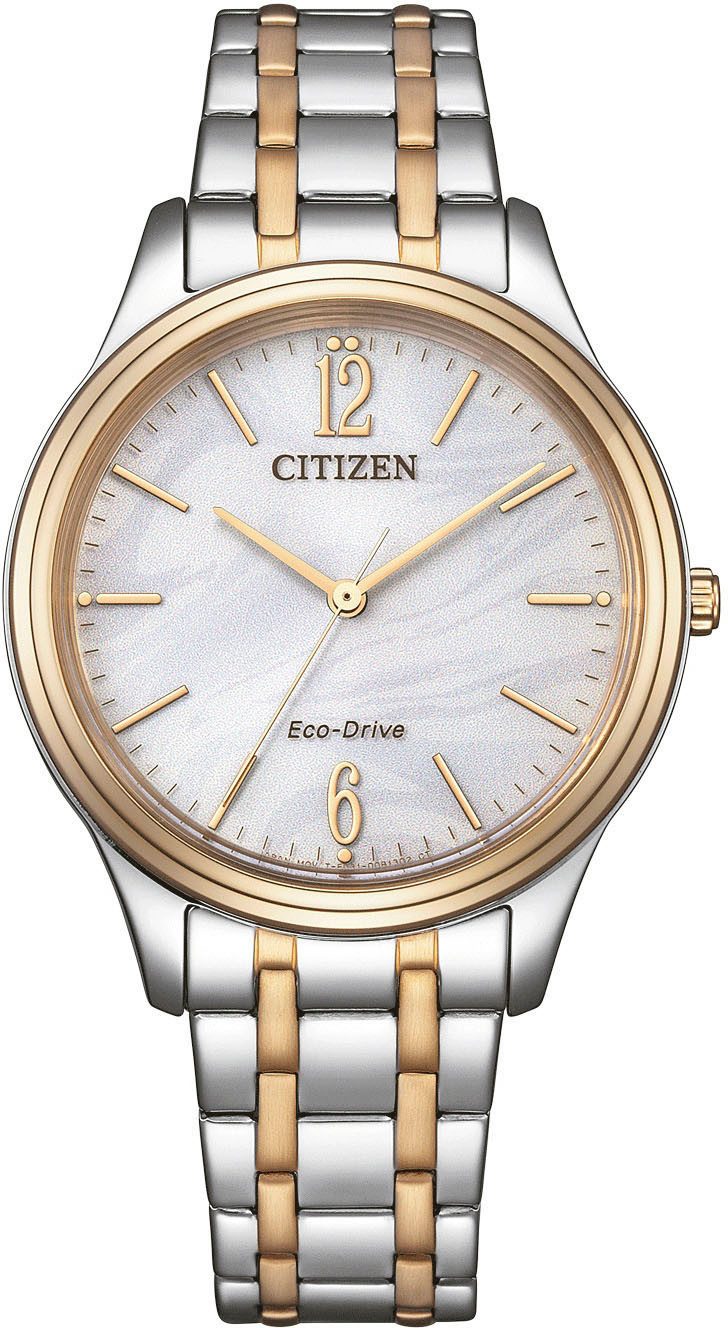 Citizen Solarhorloge Polshorloge, dameshorloge, roestvrijstalen band, batterijontladingsindicator