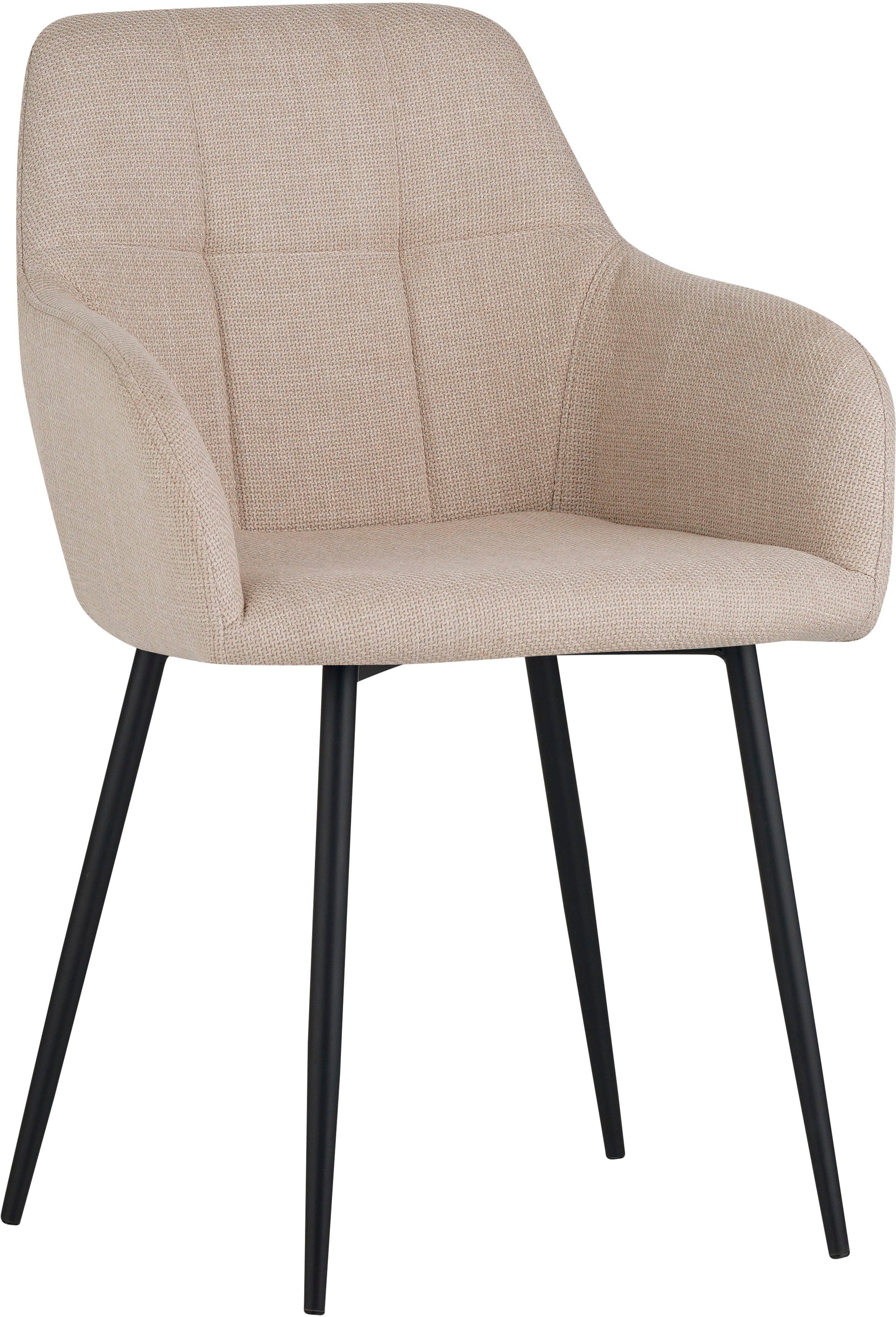 HELA Eetkamerstoel Hanna Schaalstoel, armleuningstoel, bekleding geweven stof (set, 2 stuks)