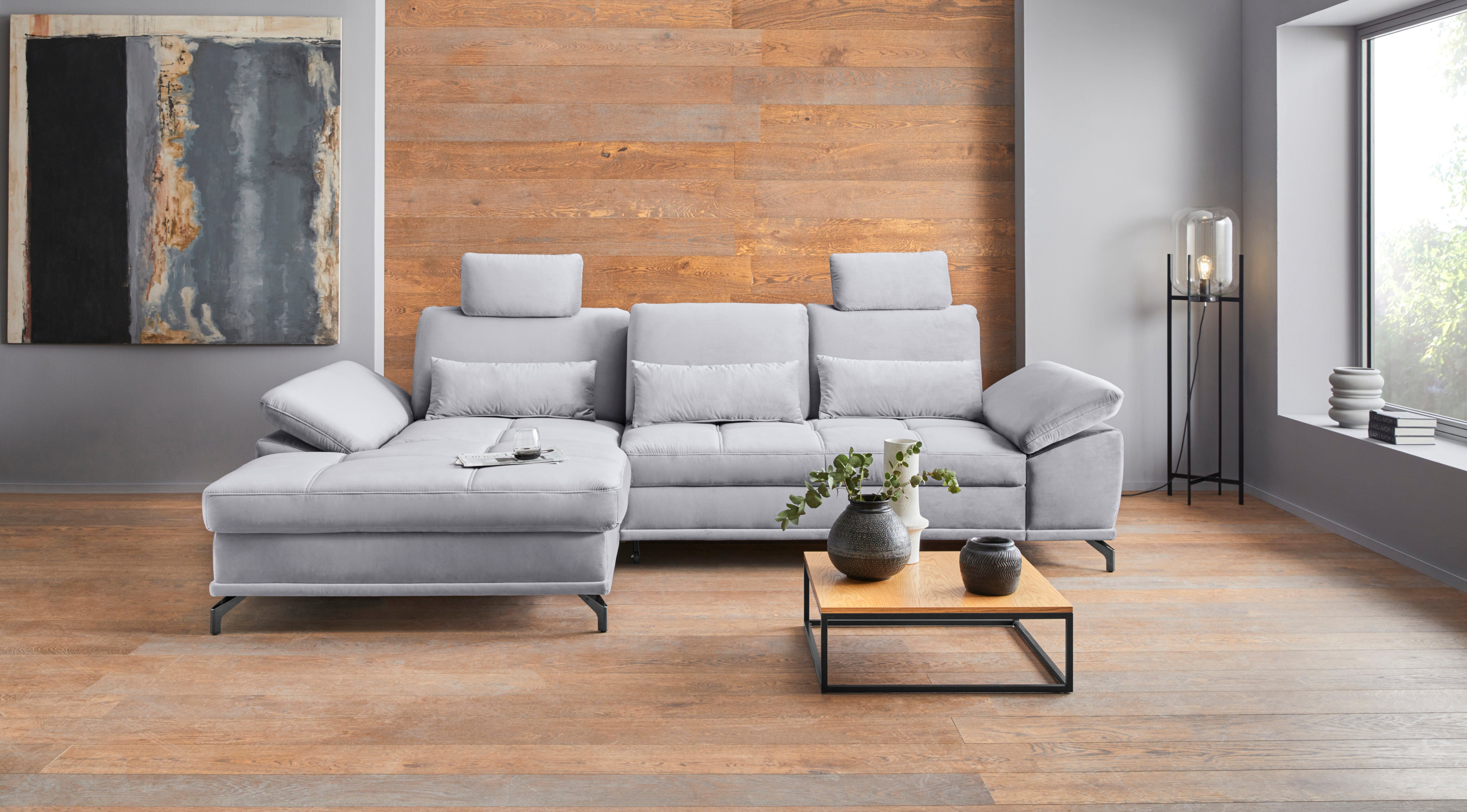 Places of Style Hoekbank Costello L-vorm, met zitdiepteverstelling, armleuningverstelling en