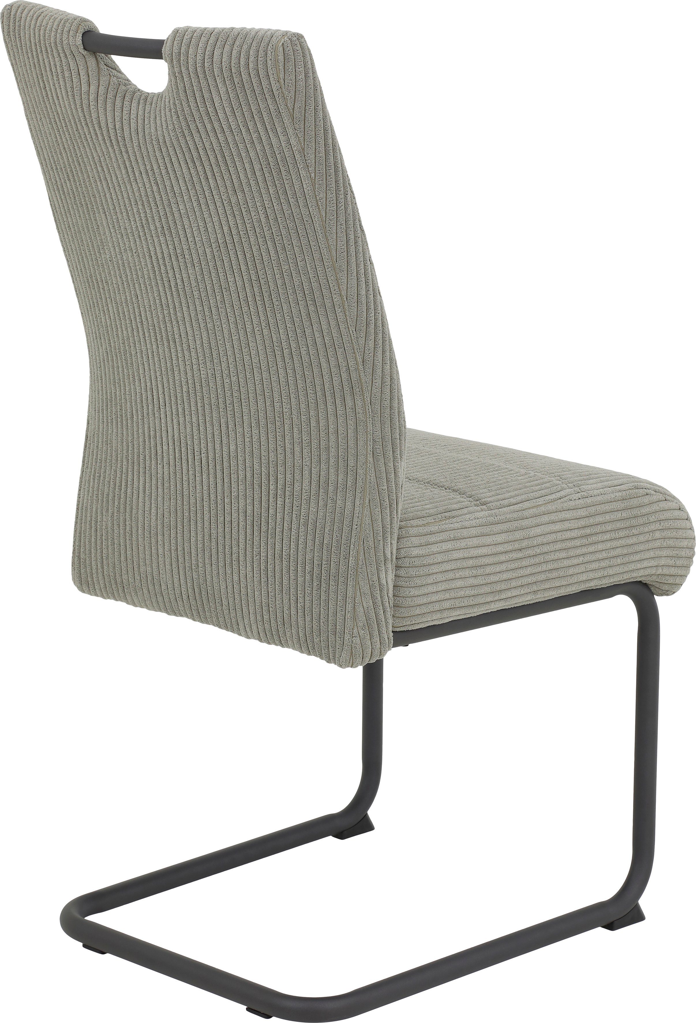 HELA Vrijdragende stoel MERKUR XL Binnenvering, 140 kg vermogen, cord bekleding, set van 2 & set van 4 (set)