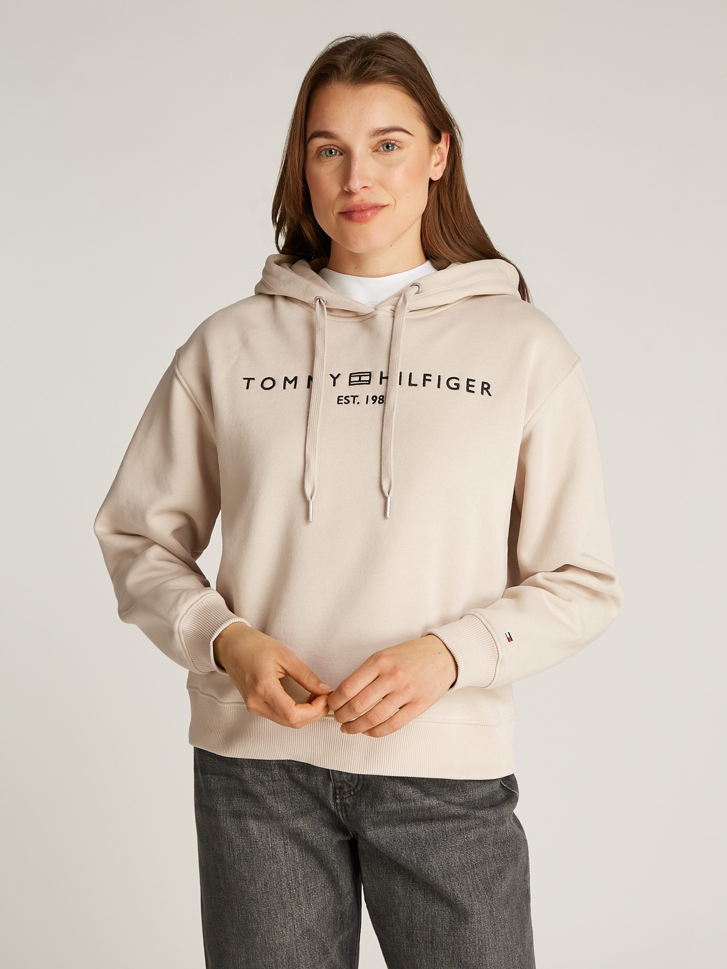 Tommy Hilfiger Hoodie MDRN REG CORP LOGO HOODIE met geborduurd logo-opschrift