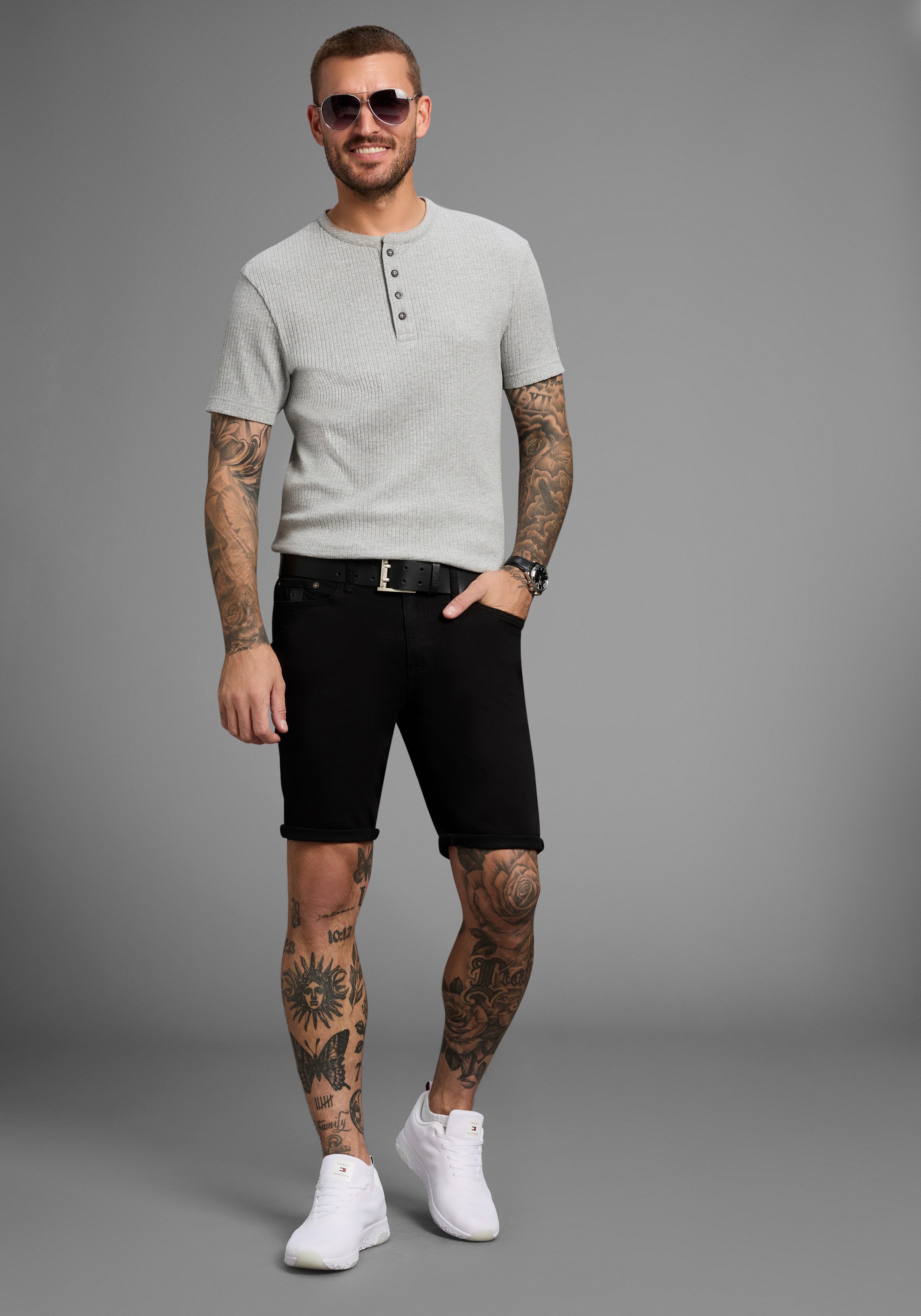 Bruno Banani Jeansshort Hutch-Shorts lage taillehoogte