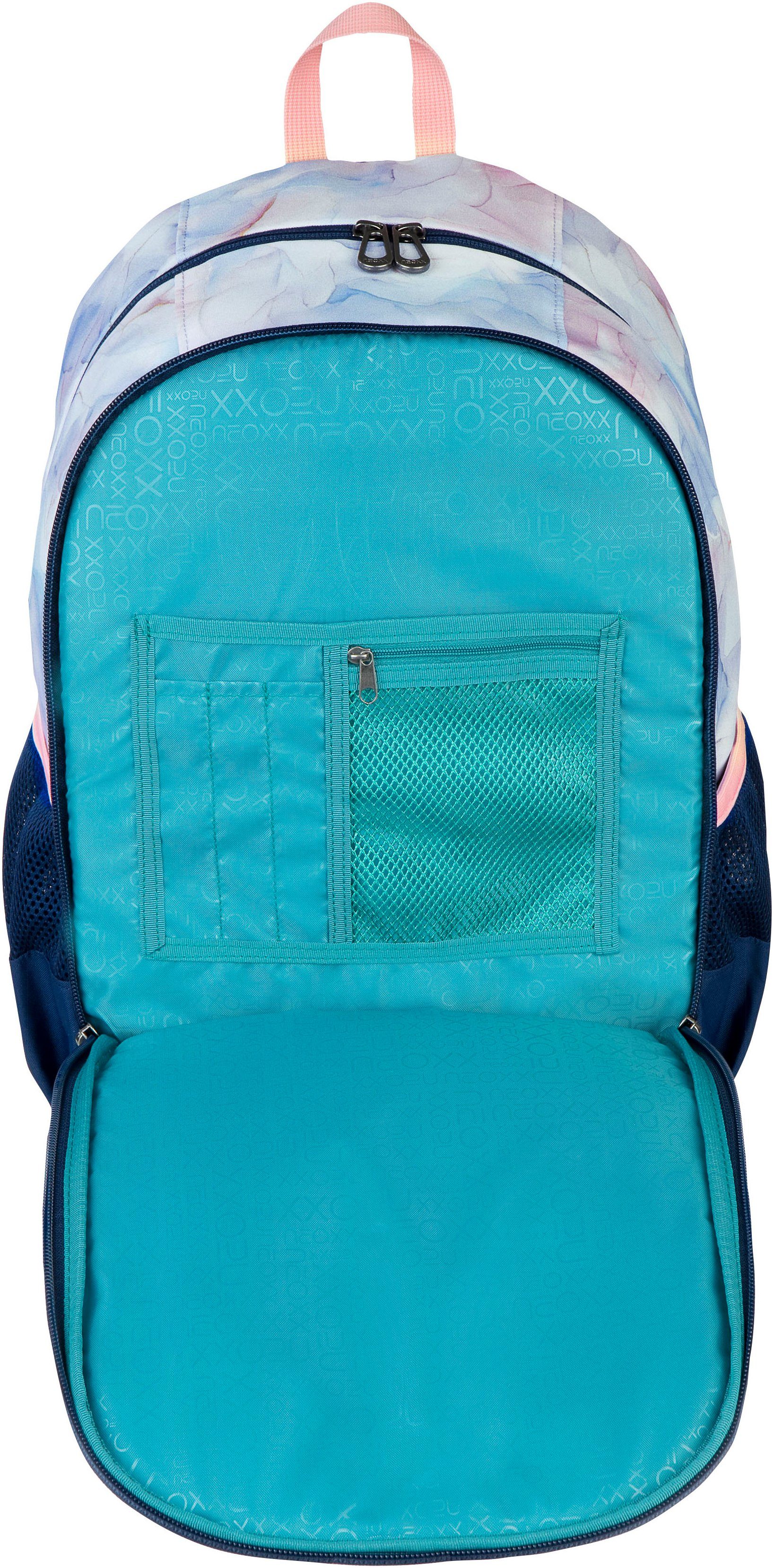 neoxx Schoolrugzak Flow, Dreaming of Pastel gedeeltelijk van gerecycled materiaal