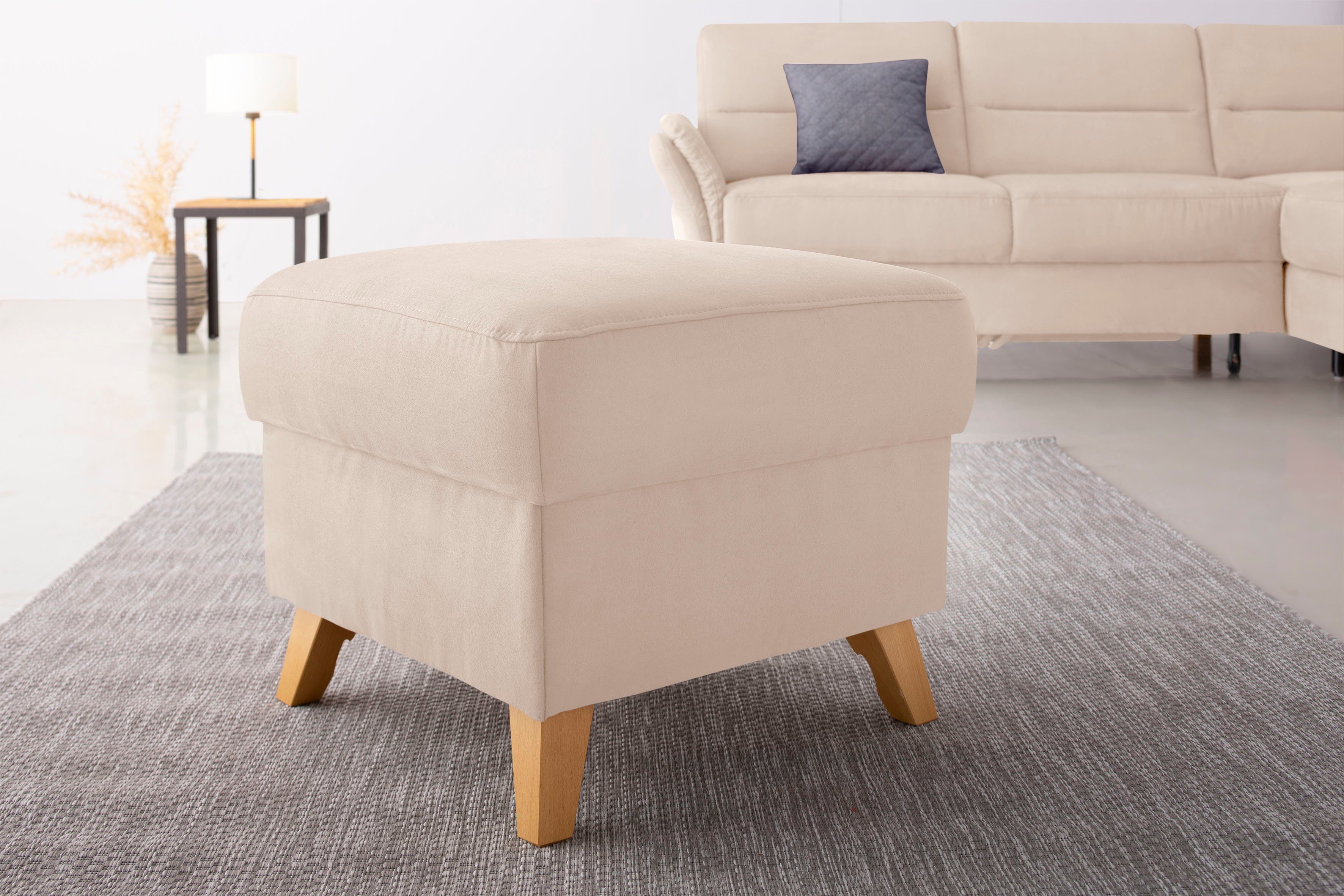 Home affaire Hocker met bergruimte Westerland in vele soorten bekleding en kleuren, ook in luxe-microvezel geïmpregneerd