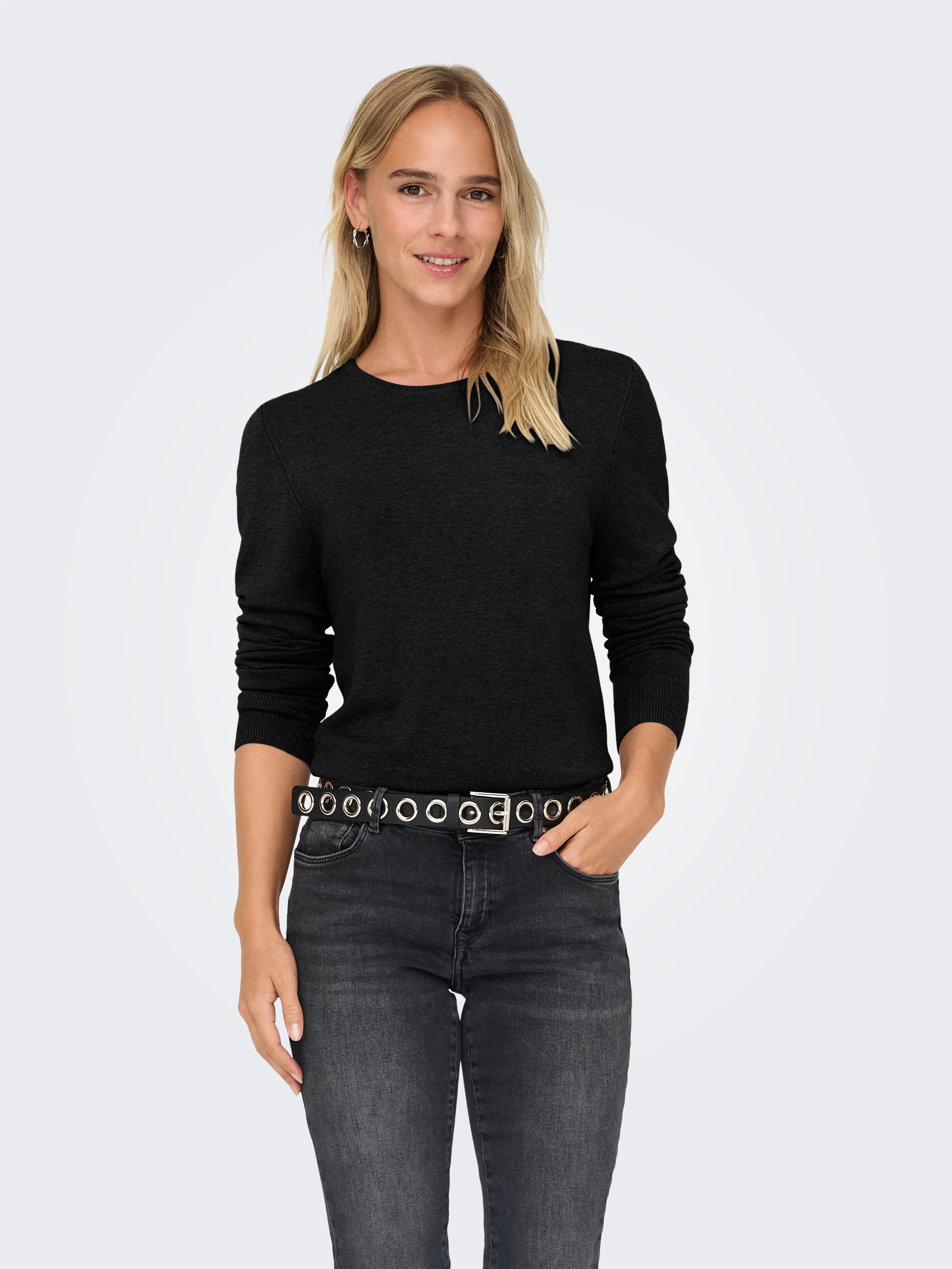 Only Gebreide trui ONLVENICE LIFE LS ONECK PULLOVER KNT NCA