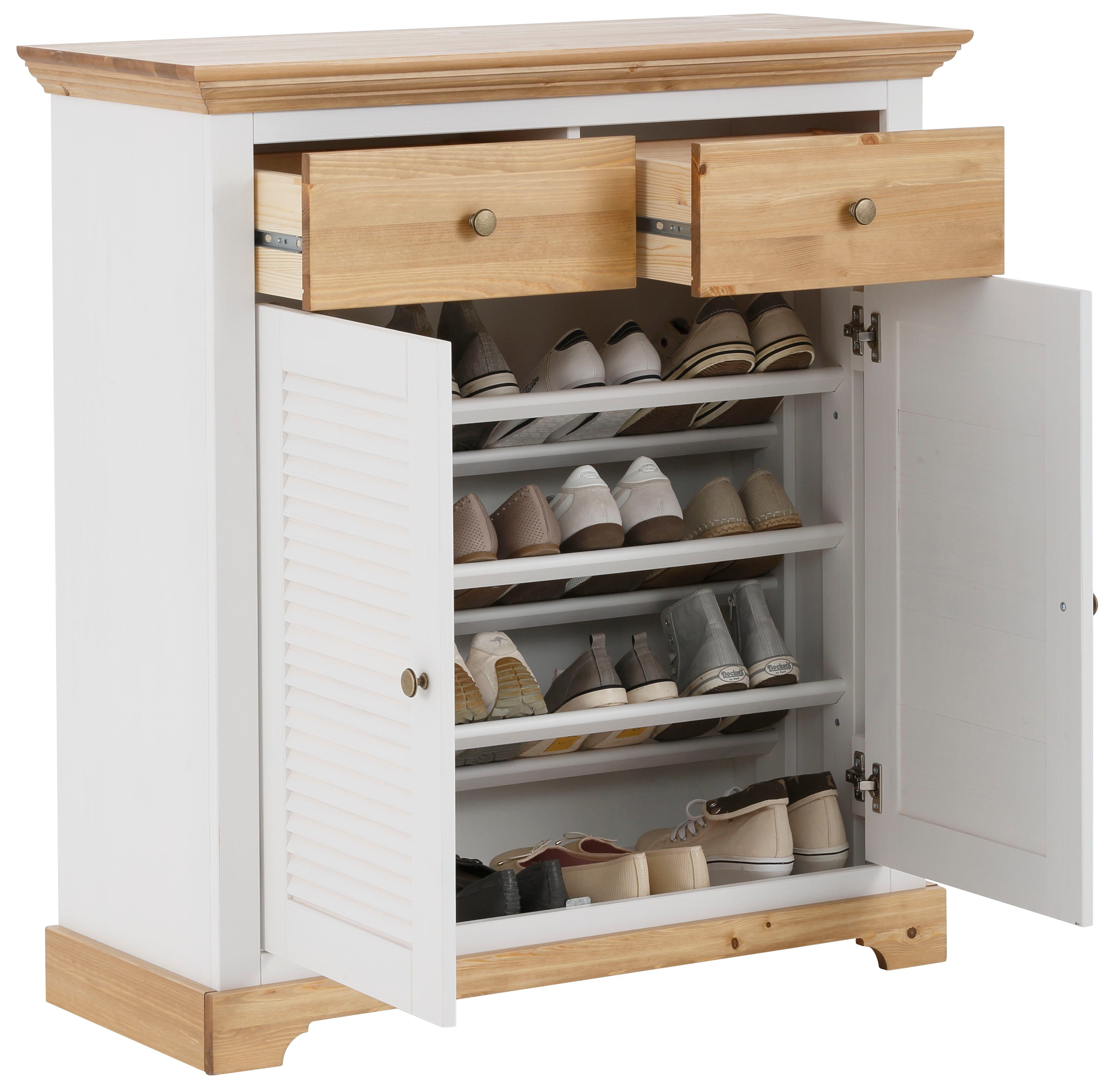 Home affaire Schoenenkast Ayanna commode voor ongeveer 9 paar schoenen Schoenenkast van massief grenen, FSC®, breedte 94 cm