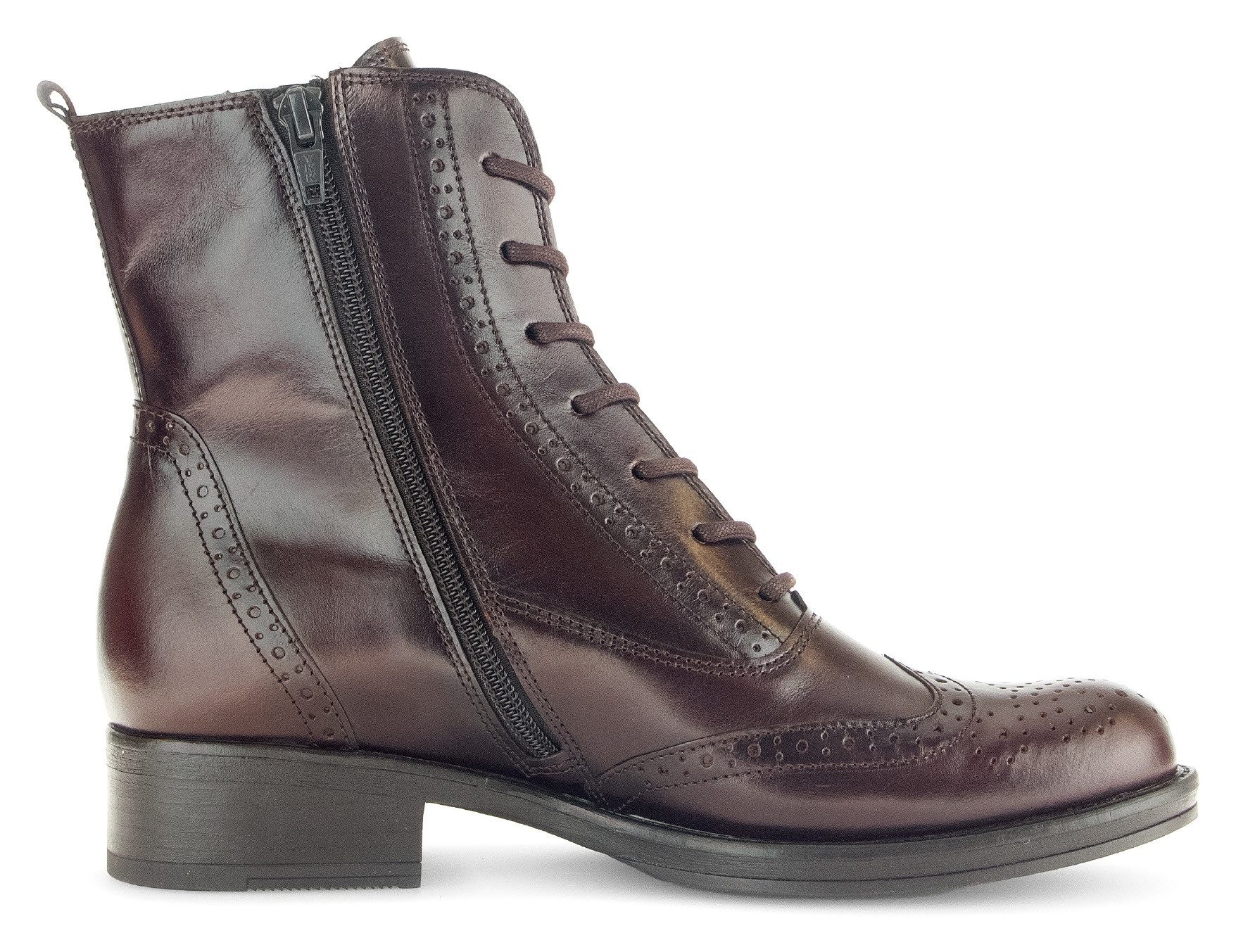 Gabor Veterlaarsjes blokhak, veterschoenen, business schoen met modieuze lyra-perforatie