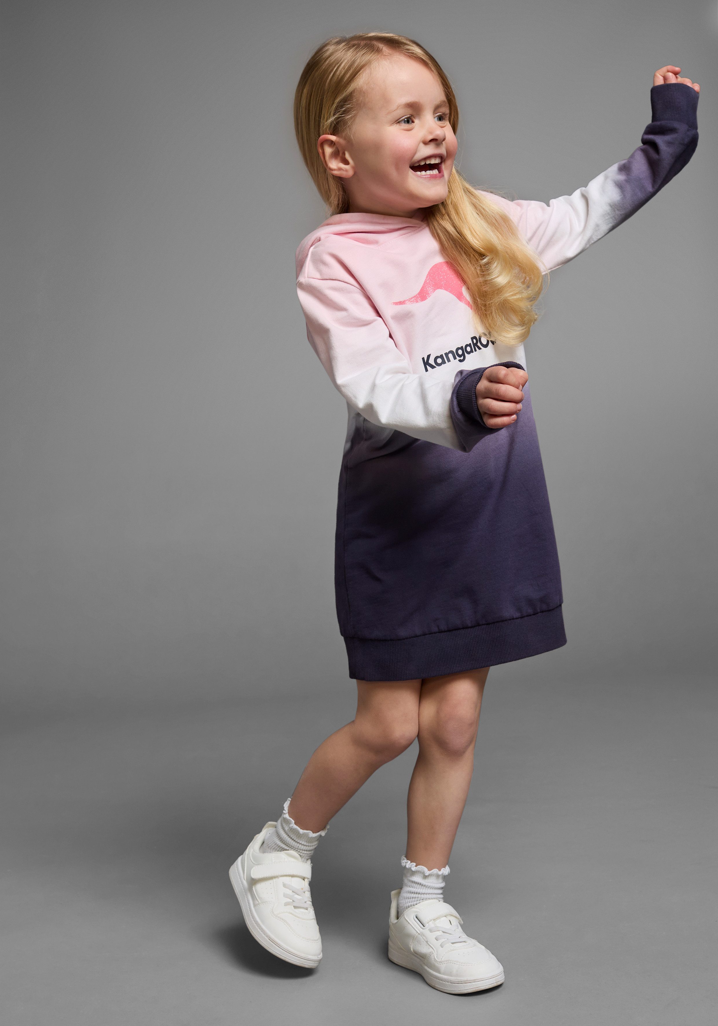 KangaROOS Sweatjurk Voor kleine meisjes tot halverwege de bovenbenen, casual look, van sweatstof