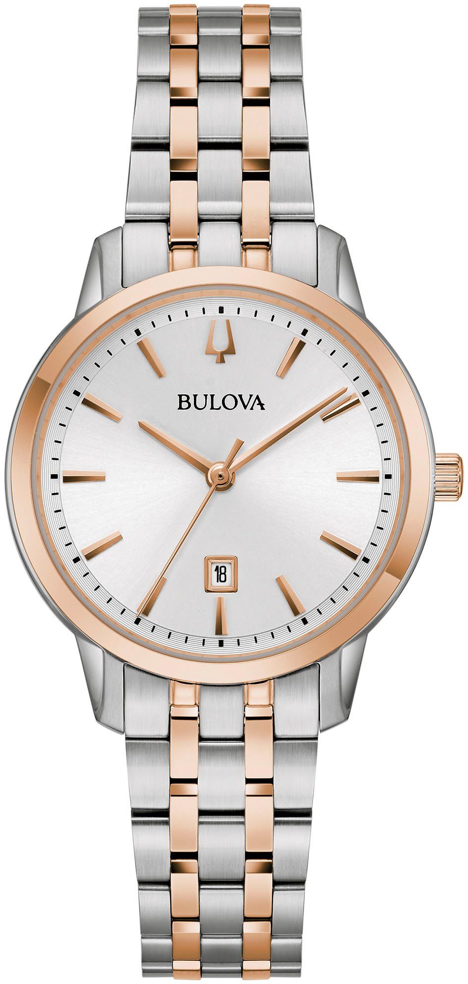 Bulova Kwartshorloge 98M137 Polshorloge, dameshorloge, roestvrijstalen armband,...