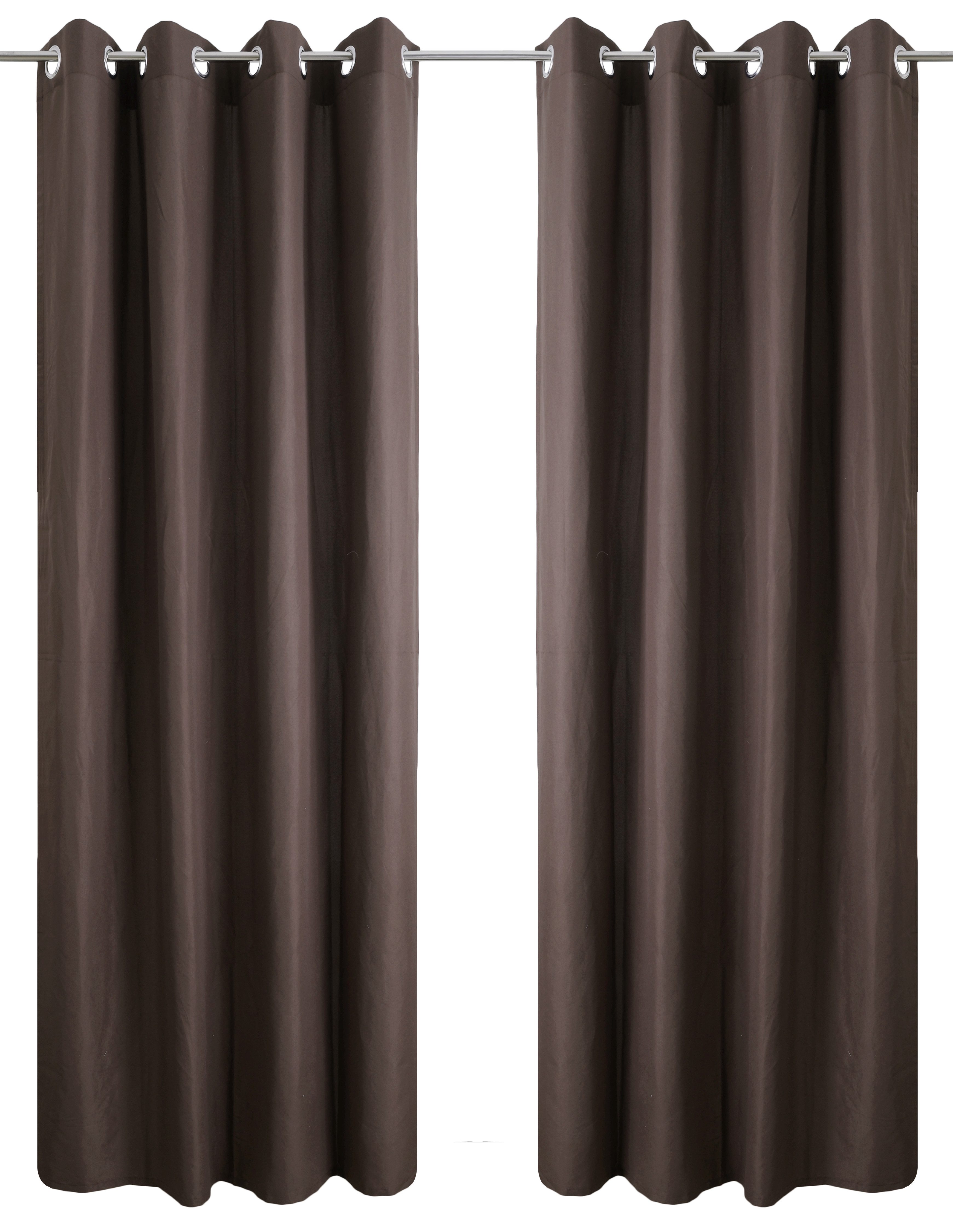 Bruno Banani Gordijn Lagan set van 2, geweven, microvezel, verschillende maten, effen kleur, bestseller (2 stuks)